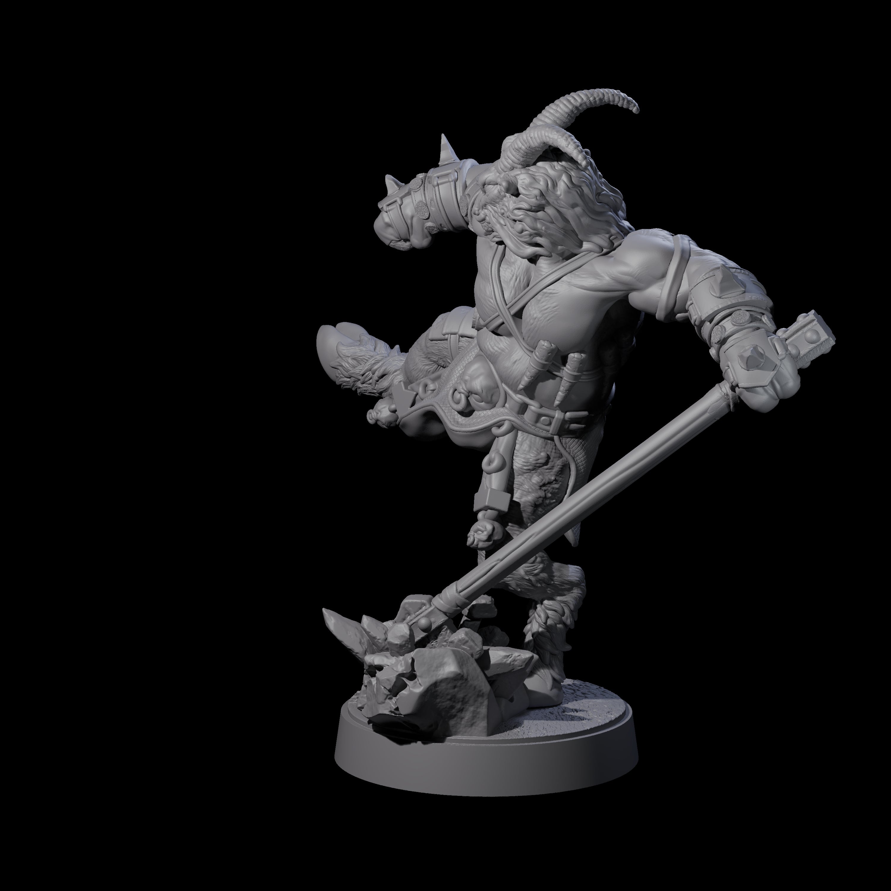 Burly Goatfolk Warrior E Miniature for Dungeons and Dragons, Pathfinder or other TTRPGs