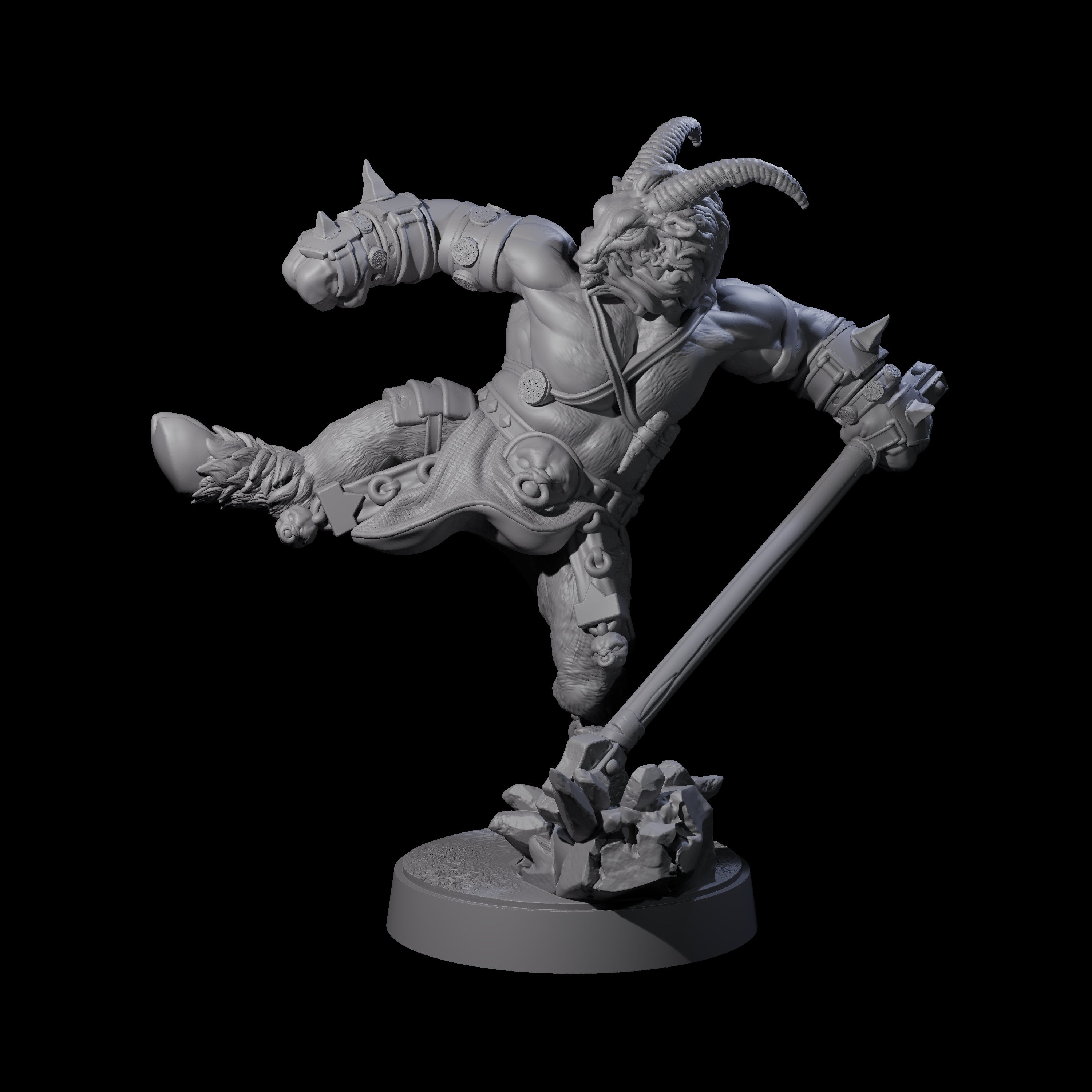 Burly Goatfolk Warrior E Miniature for Dungeons and Dragons, Pathfinder or other TTRPGs