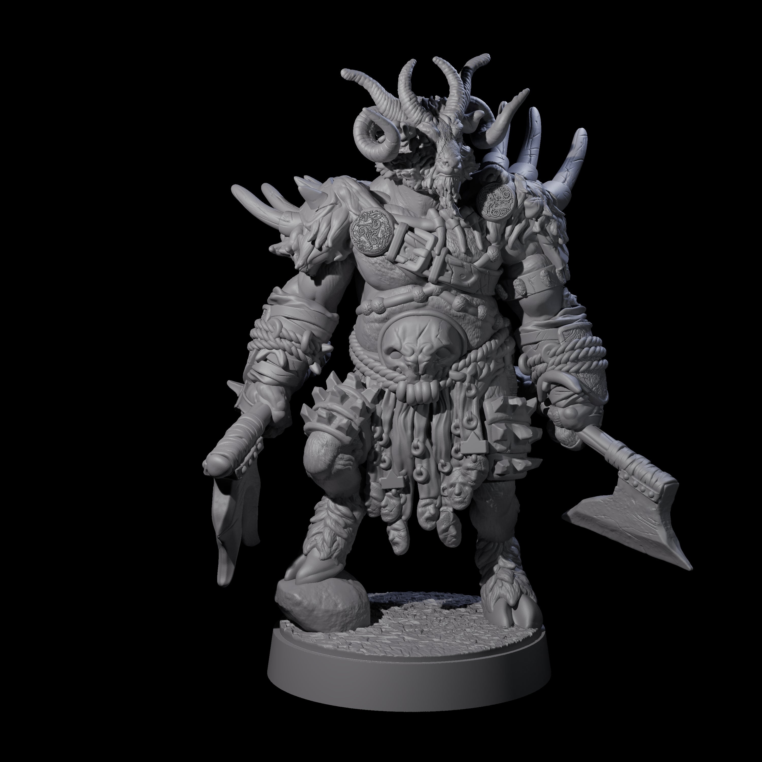 Burly Goatfolk Warrior F Miniature for Dungeons and Dragons, Pathfinder or other TTRPGs