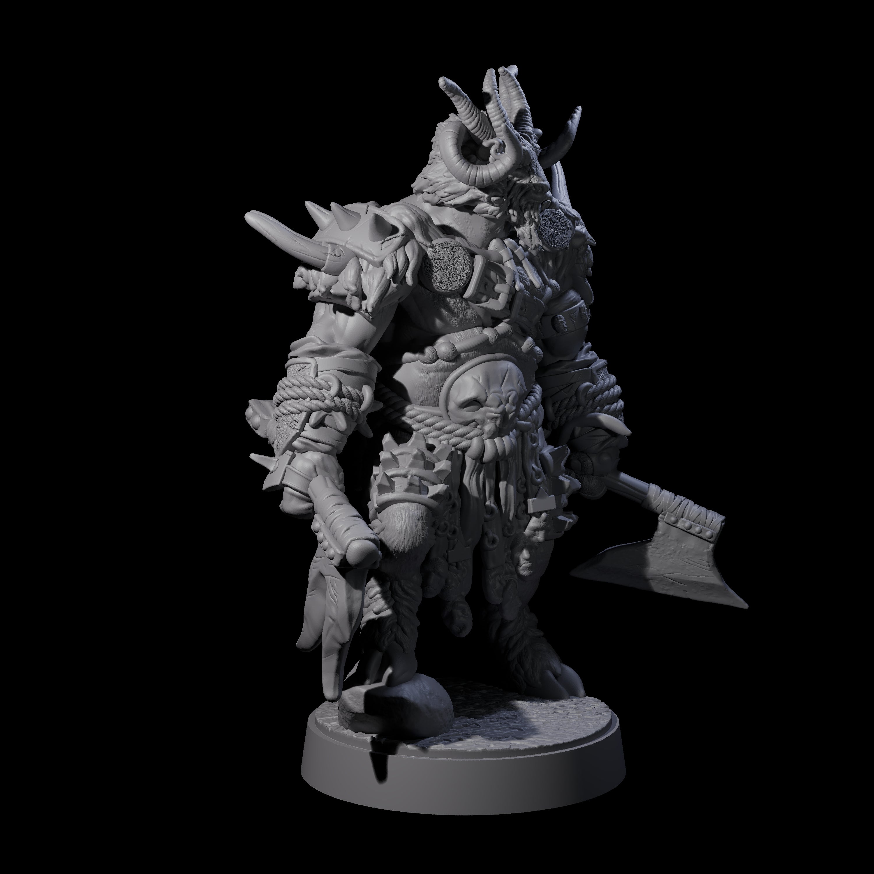 Burly Goatfolk Warrior F Miniature for Dungeons and Dragons, Pathfinder or other TTRPGs