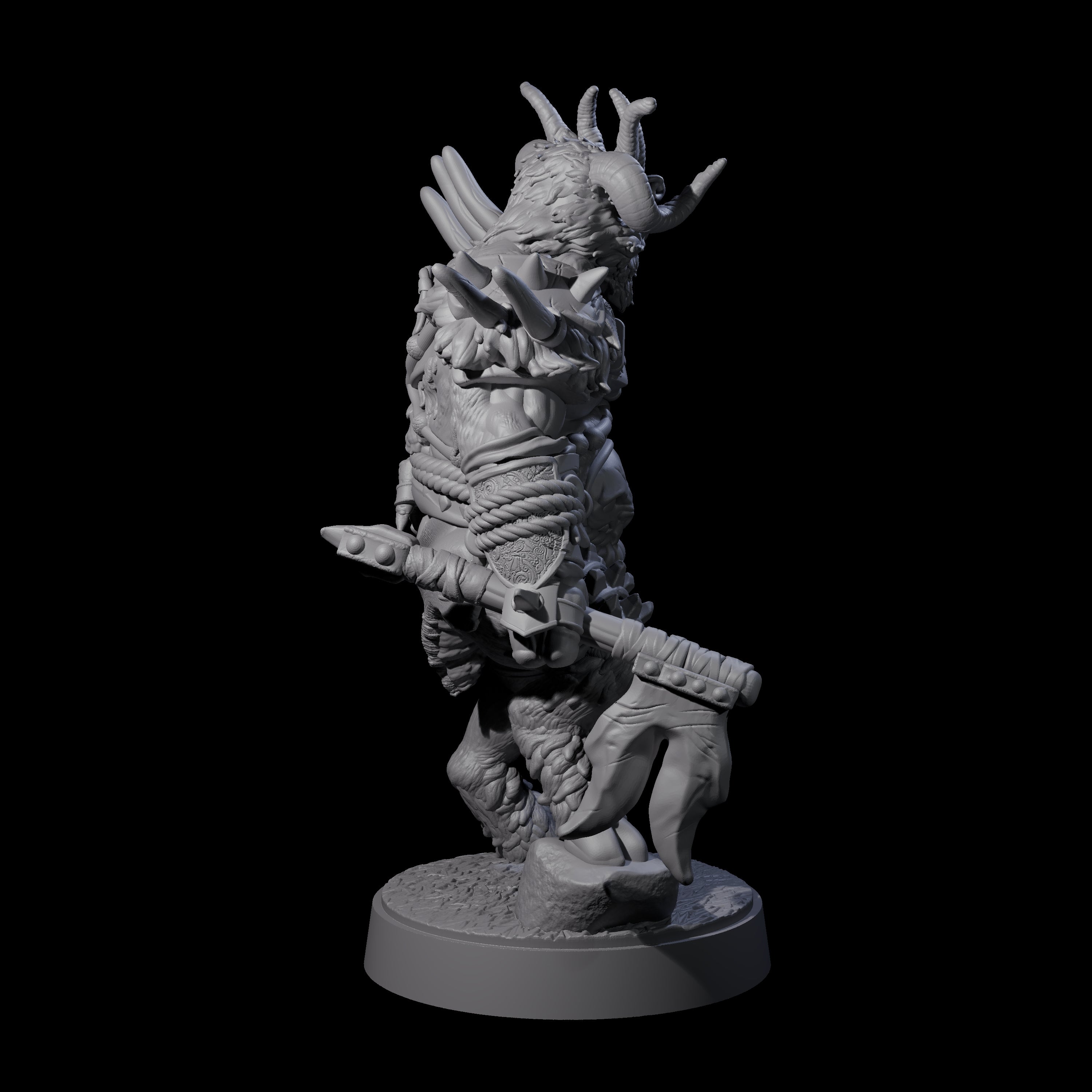 Burly Goatfolk Warrior F Miniature for Dungeons and Dragons, Pathfinder or other TTRPGs