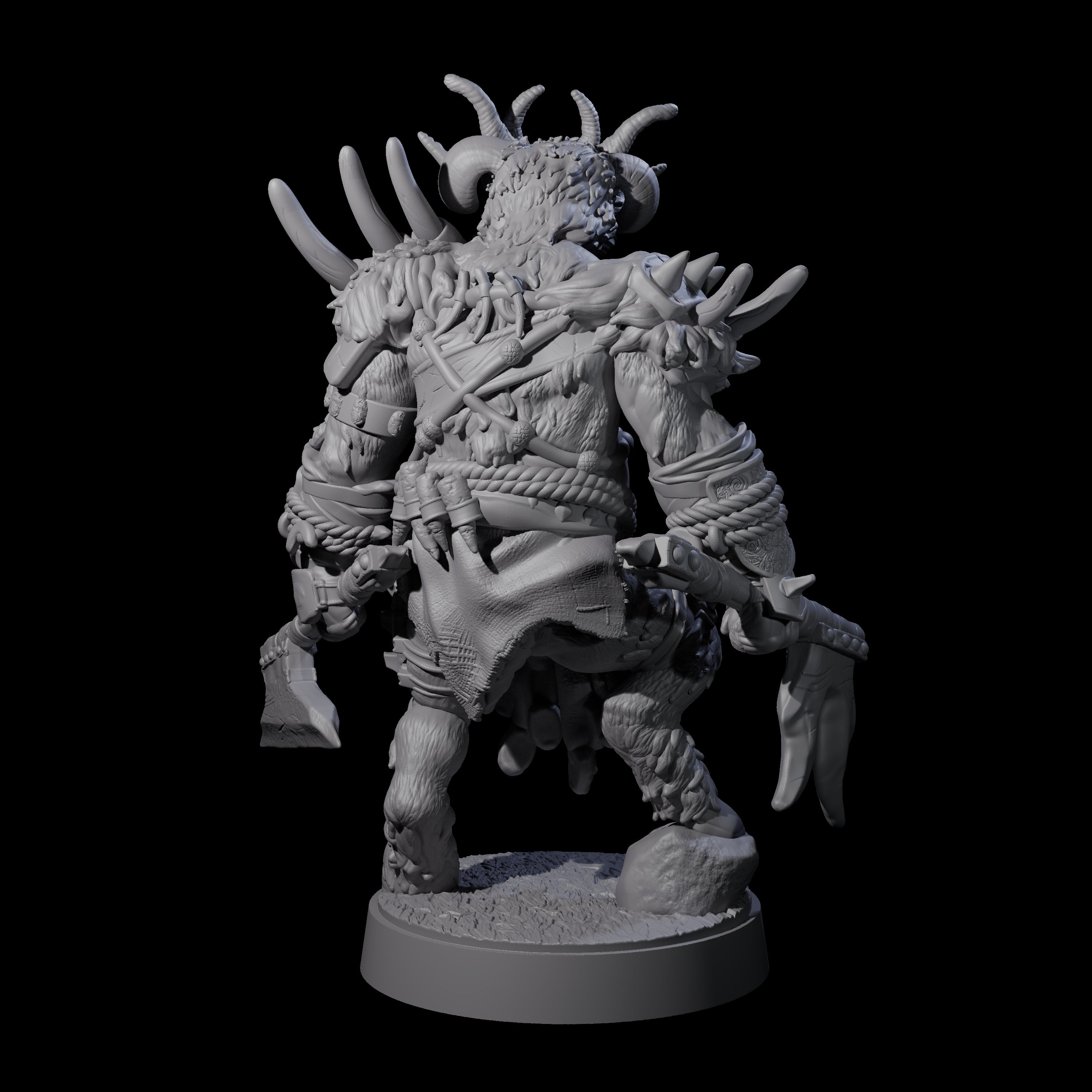 Burly Goatfolk Warrior F Miniature for Dungeons and Dragons, Pathfinder or other TTRPGs