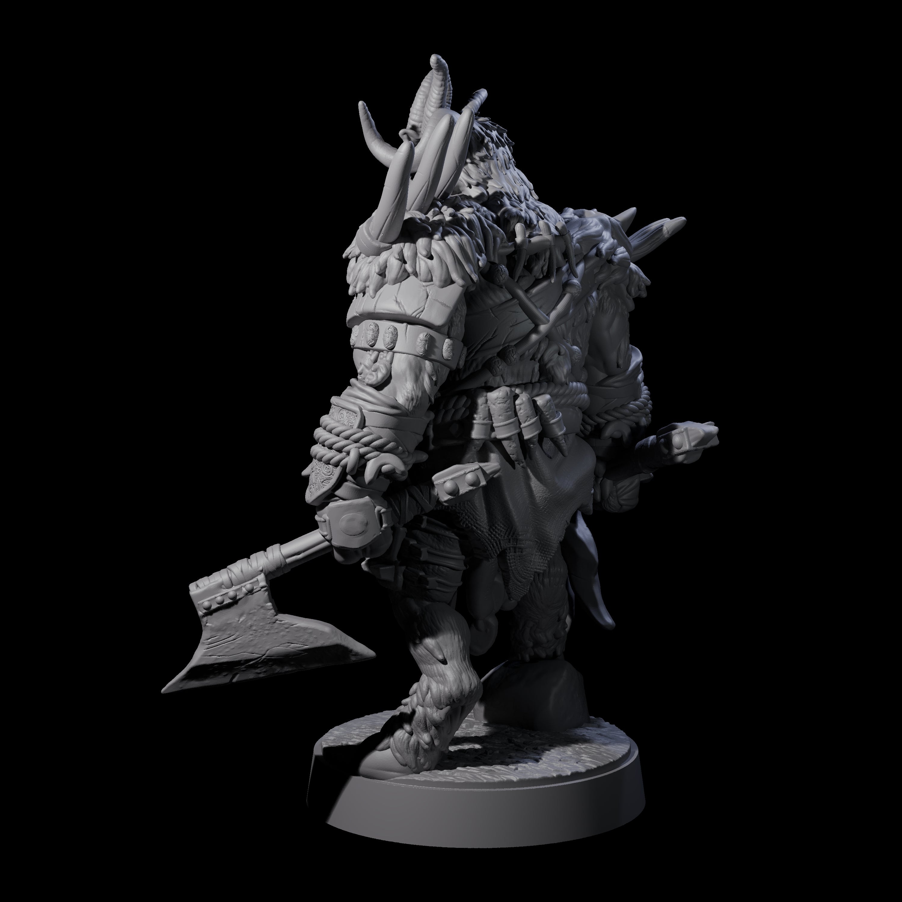 Burly Goatfolk Warrior F Miniature for Dungeons and Dragons, Pathfinder or other TTRPGs