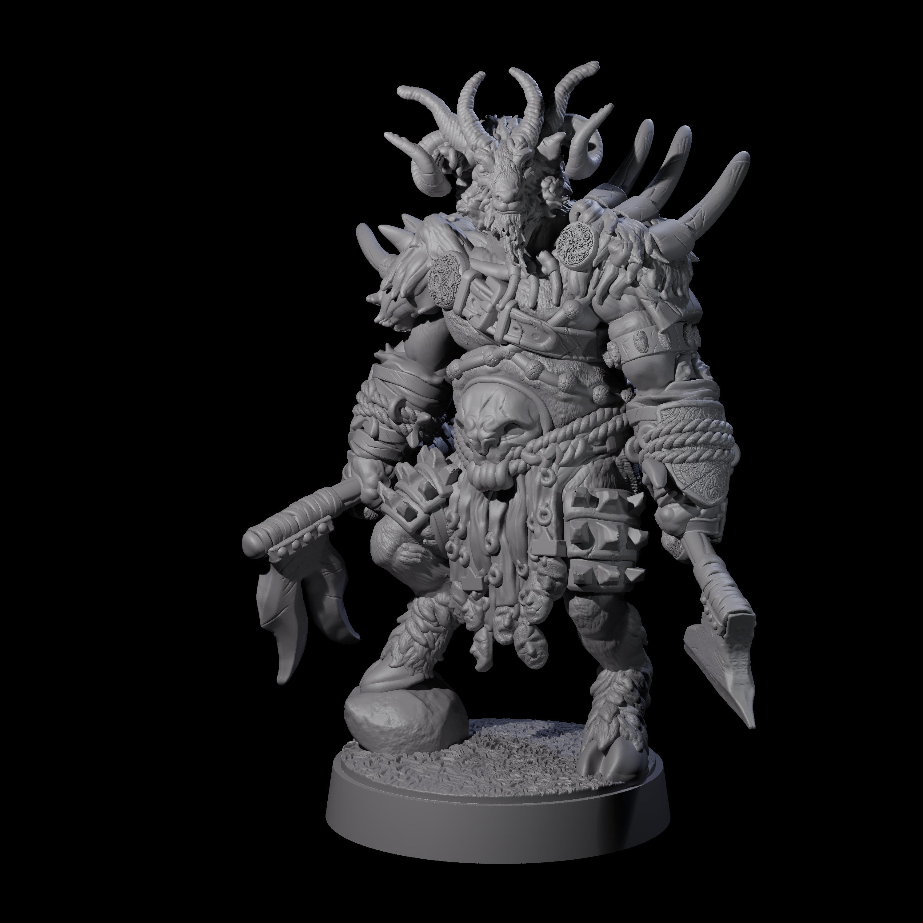 Burly Goatfolk Warrior F Miniature for Dungeons and Dragons, Pathfinder or other TTRPGs