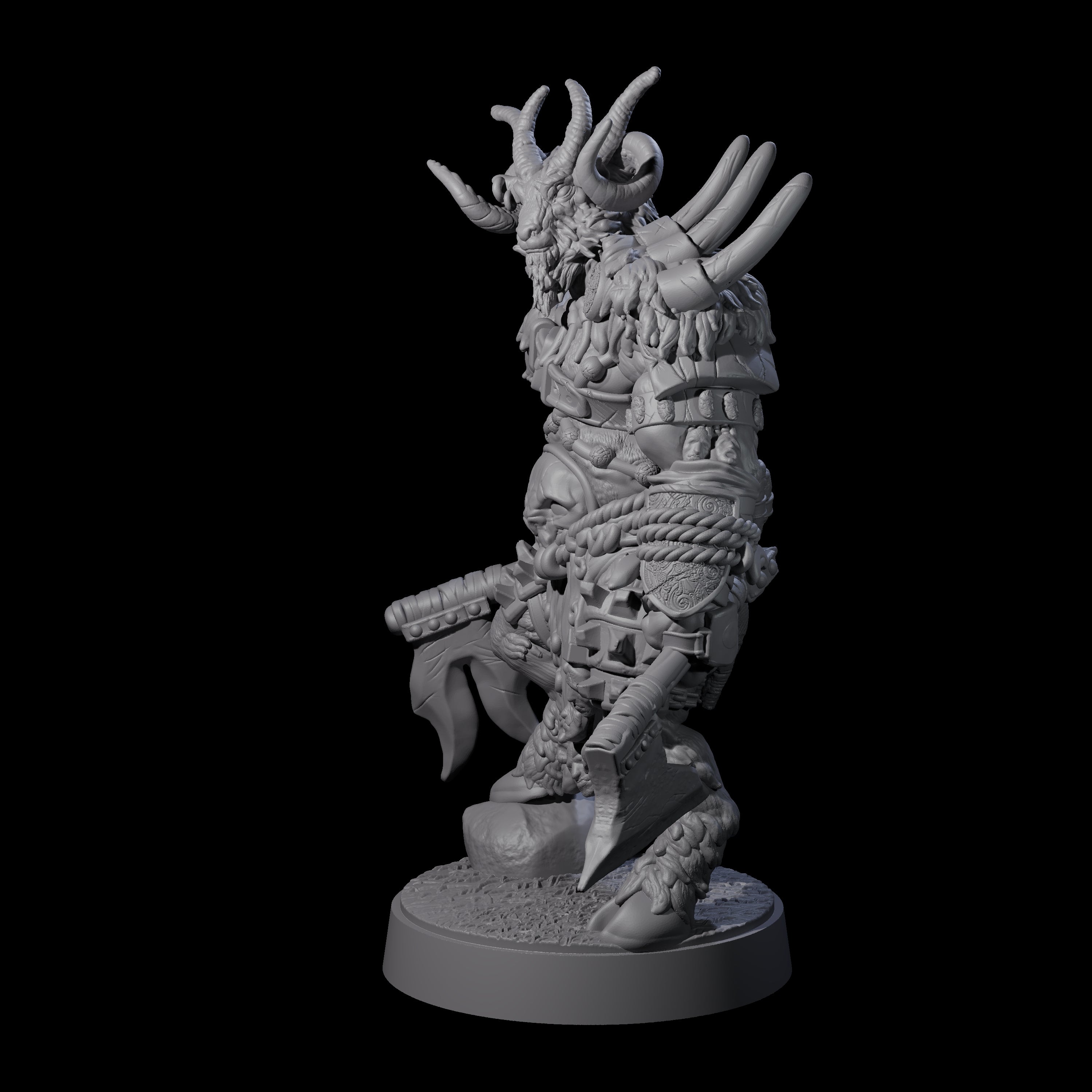 Burly Goatfolk Warrior F Miniature for Dungeons and Dragons, Pathfinder or other TTRPGs