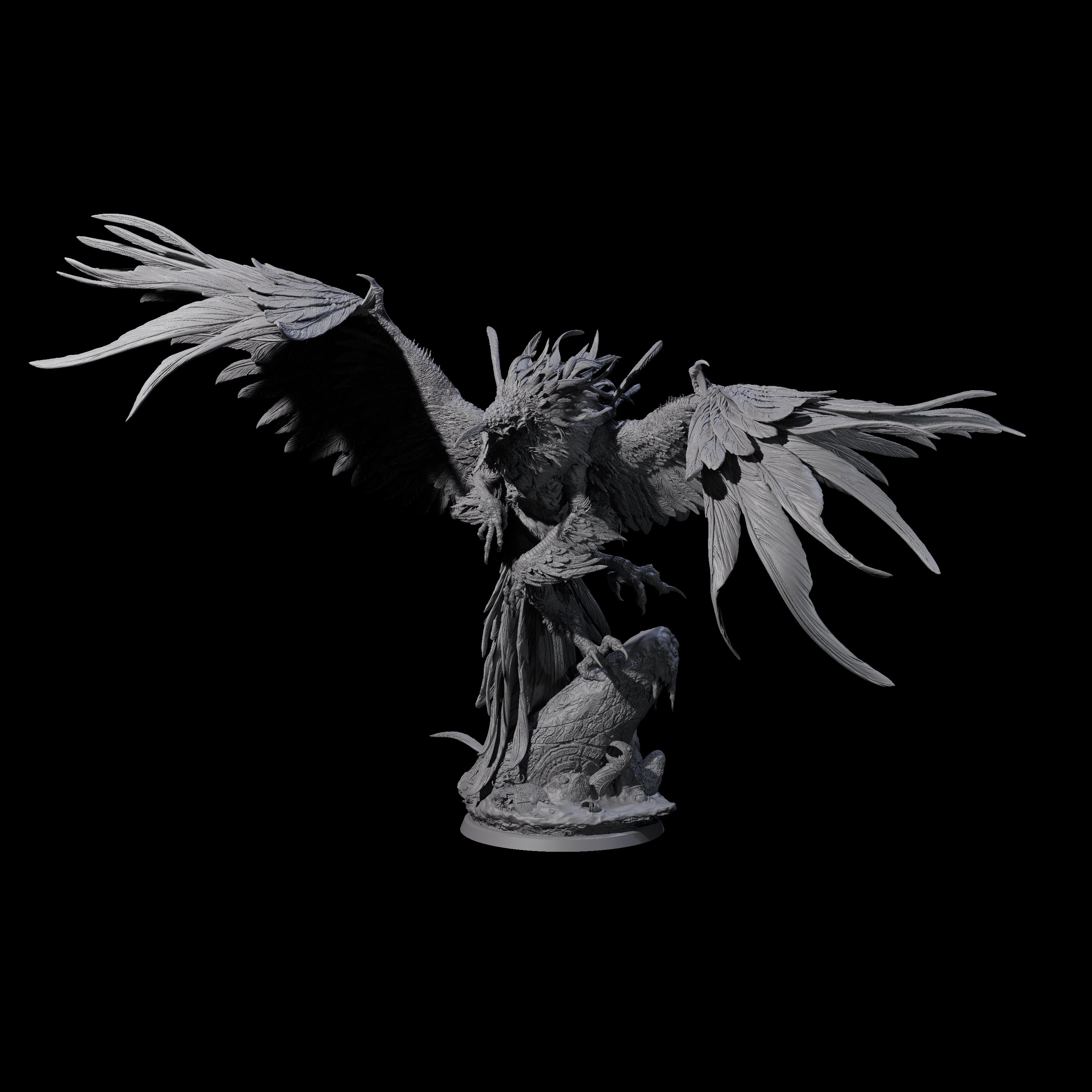 Burning Elder Phoenix Miniature for Dungeons and Dragons, Pathfinder or other TTRPGs