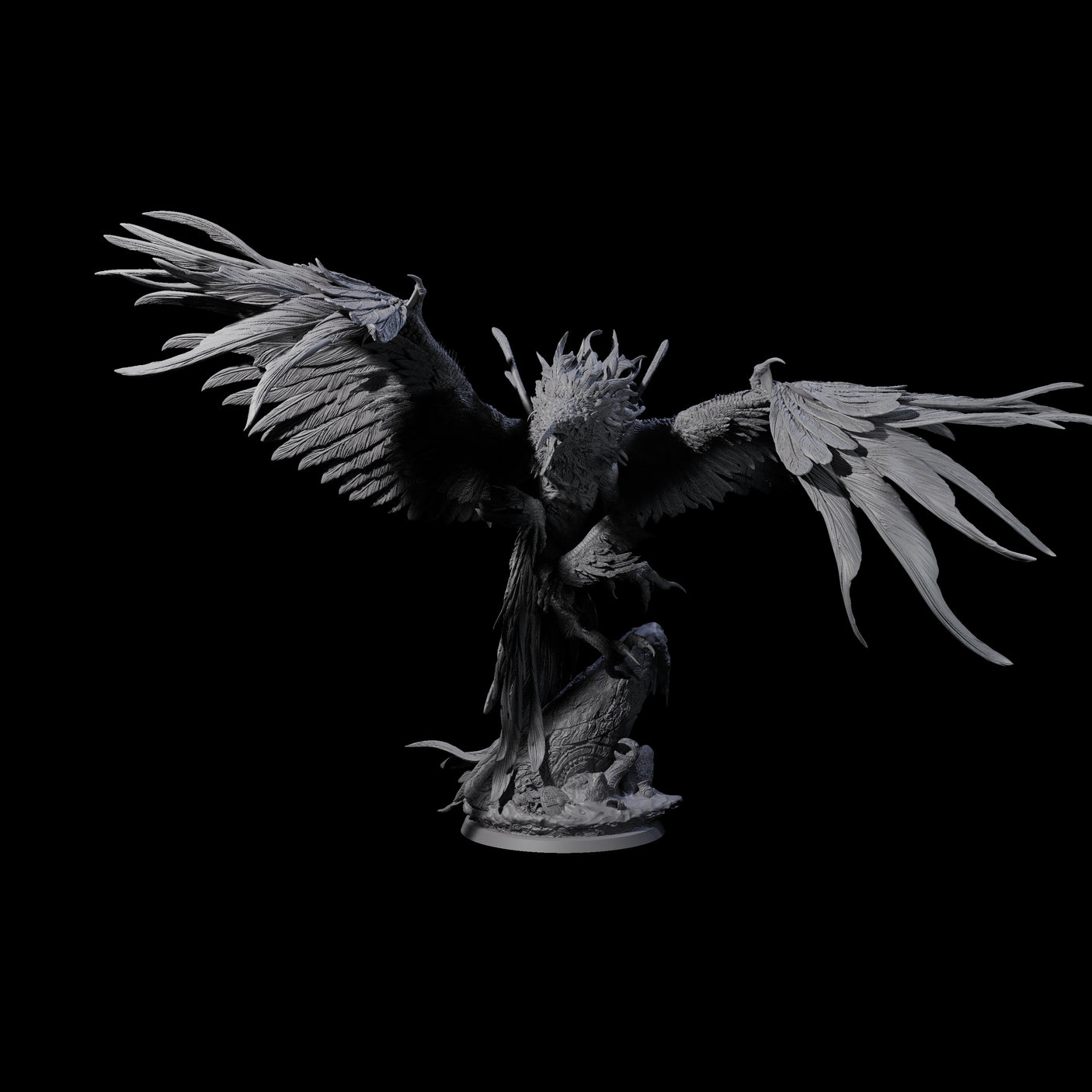Burning Elder Phoenix Miniature for Dungeons and Dragons, Pathfinder or other TTRPGs