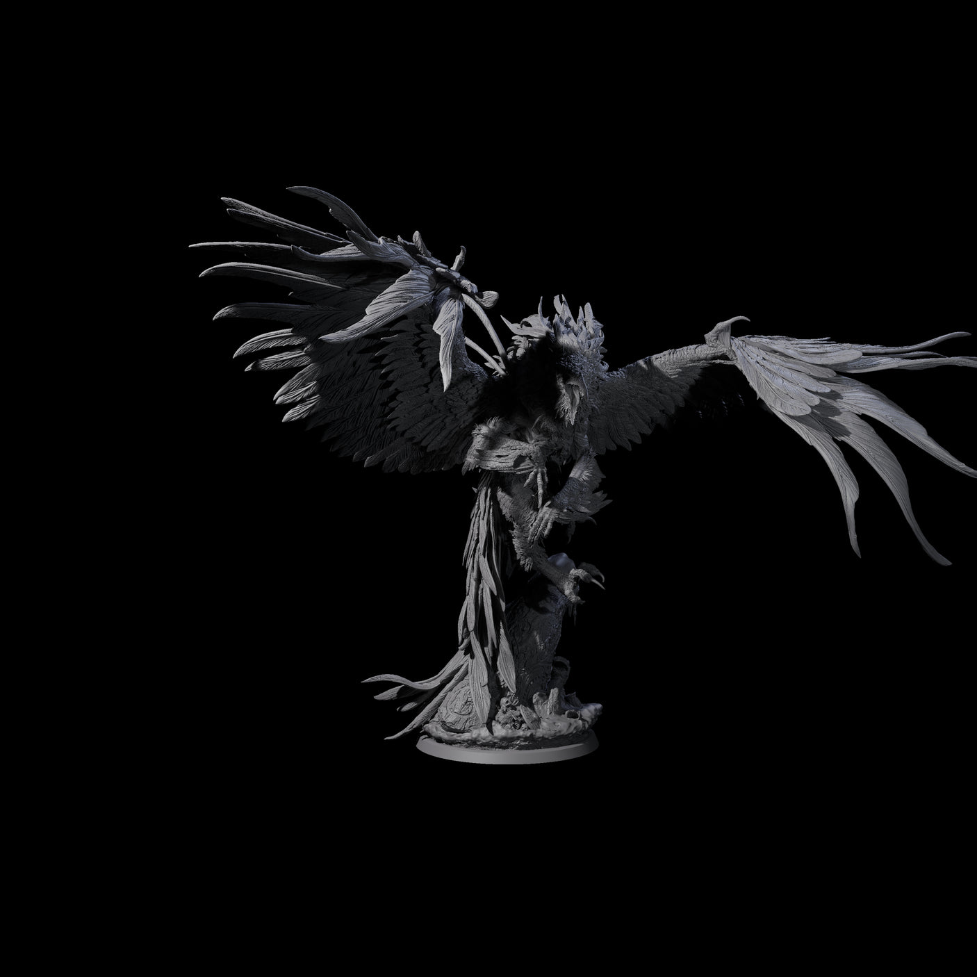 Burning Elder Phoenix Miniature for Dungeons and Dragons, Pathfinder or other TTRPGs