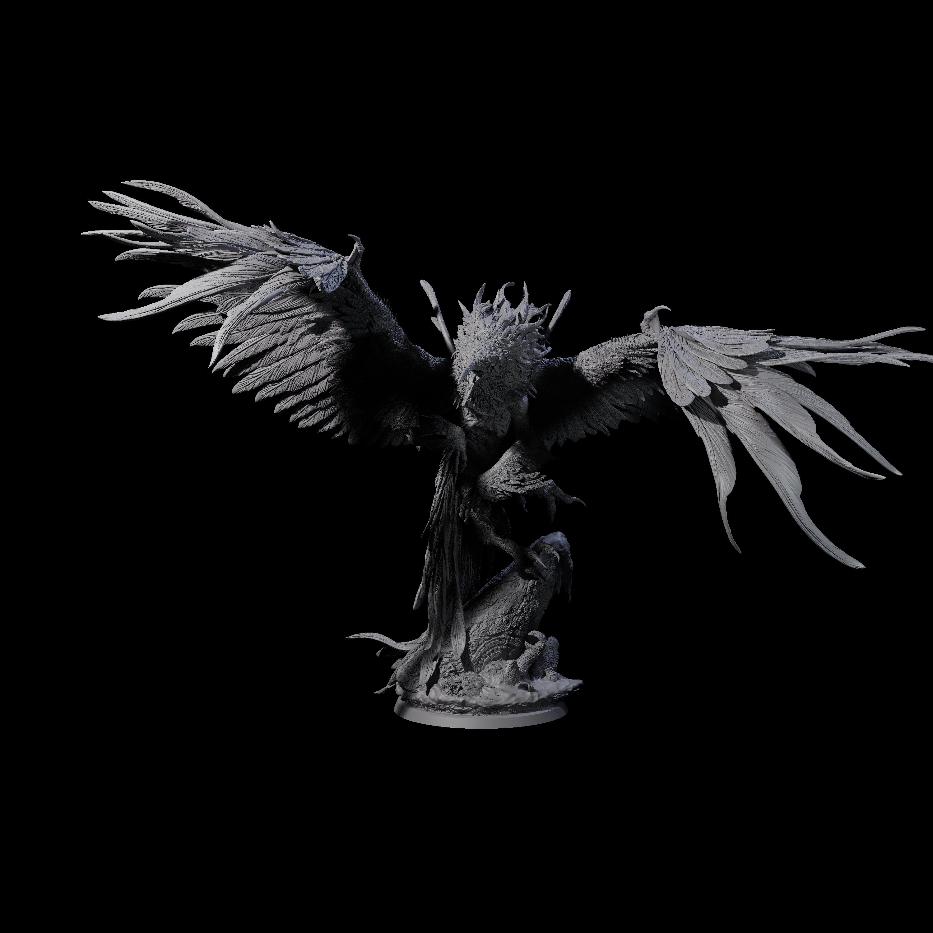 Burning Elder Phoenix Miniature for Dungeons and Dragons, Pathfinder or other TTRPGs