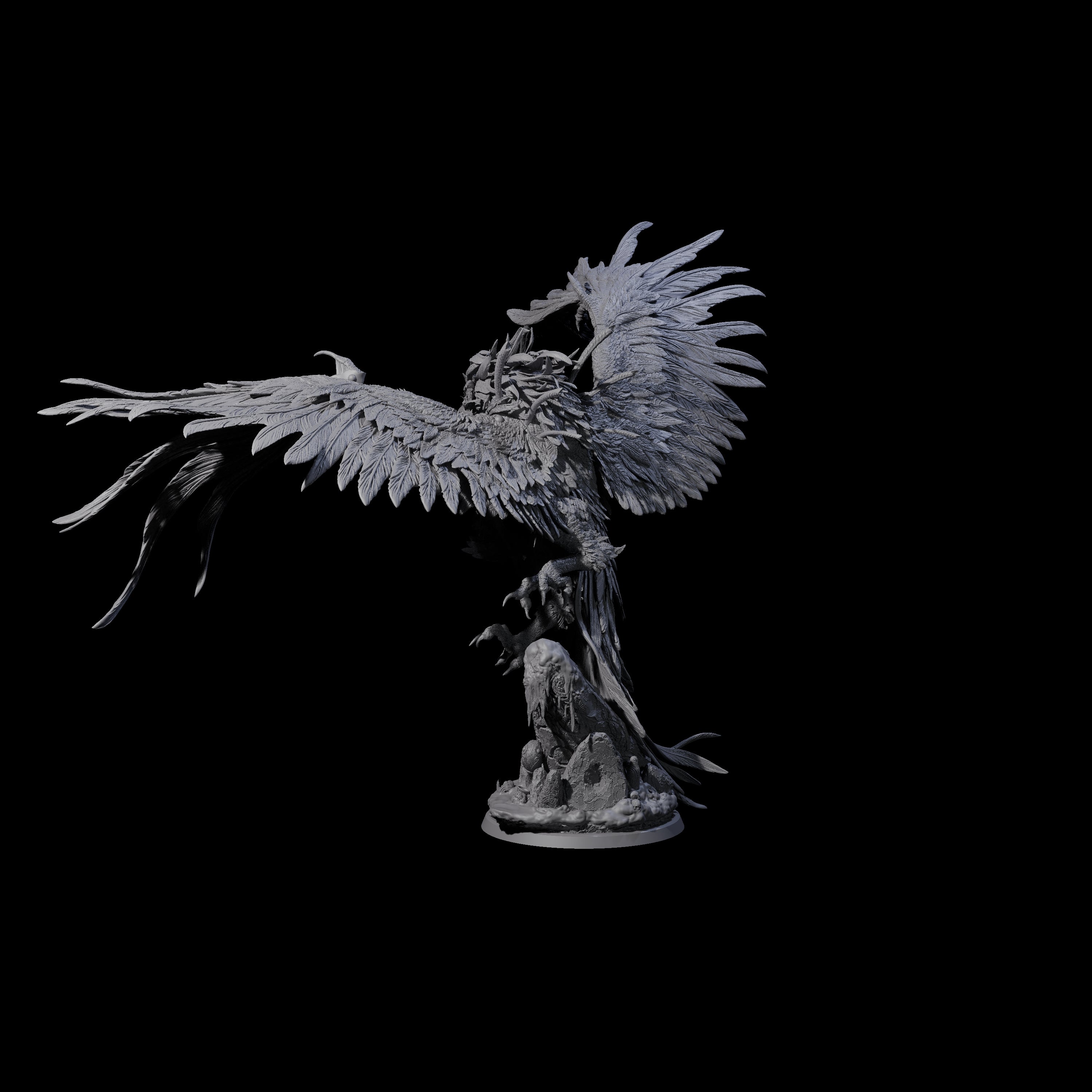 Burning Elder Phoenix Miniature for Dungeons and Dragons, Pathfinder or other TTRPGs