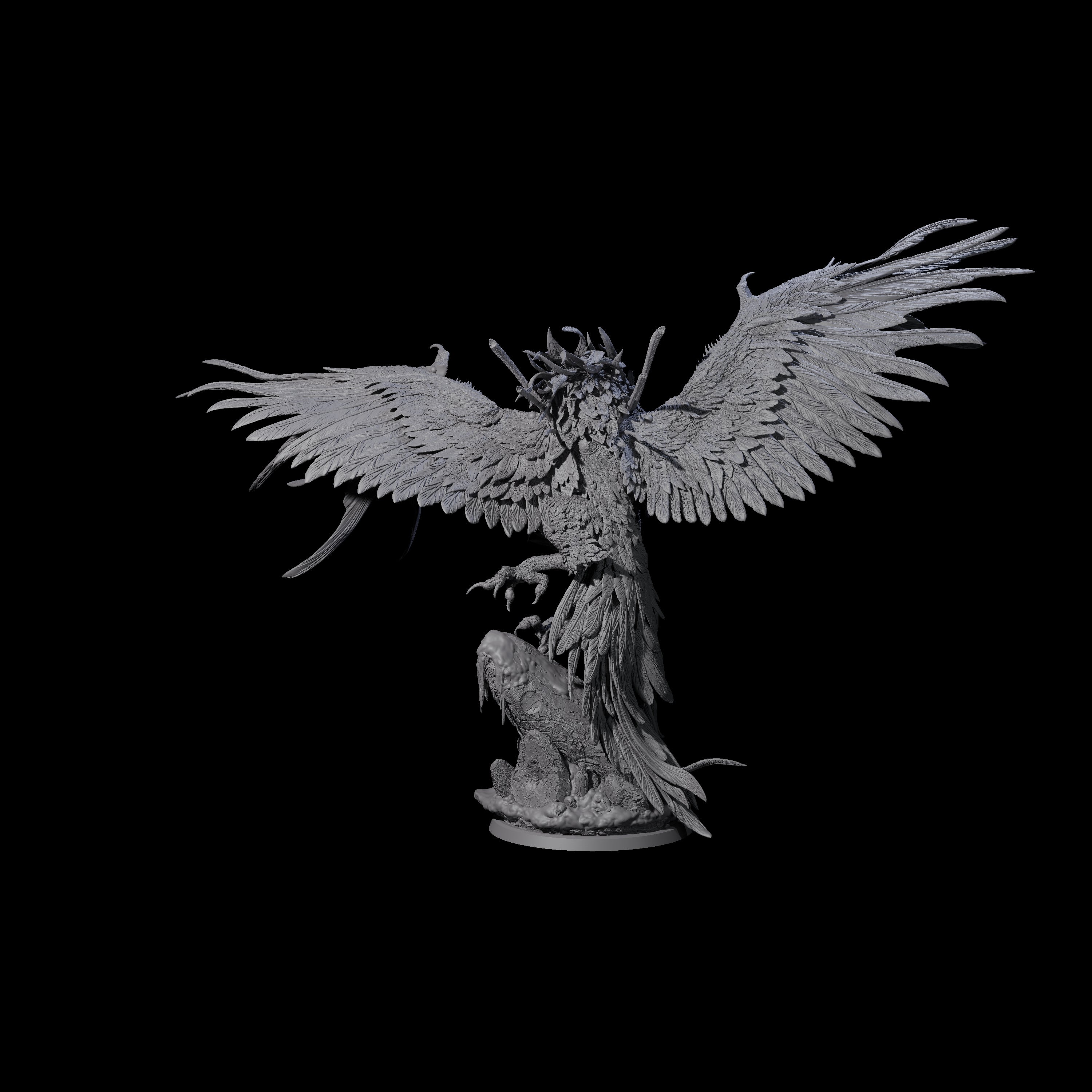 Burning Elder Phoenix Miniature for Dungeons and Dragons, Pathfinder or other TTRPGs