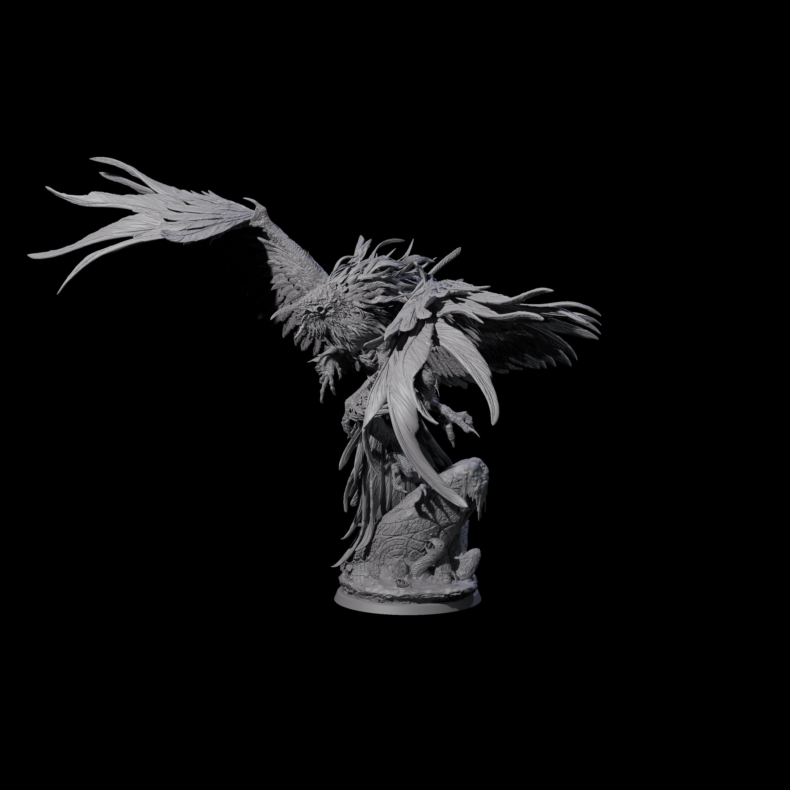 Burning Elder Phoenix Miniature for Dungeons and Dragons, Pathfinder or other TTRPGs