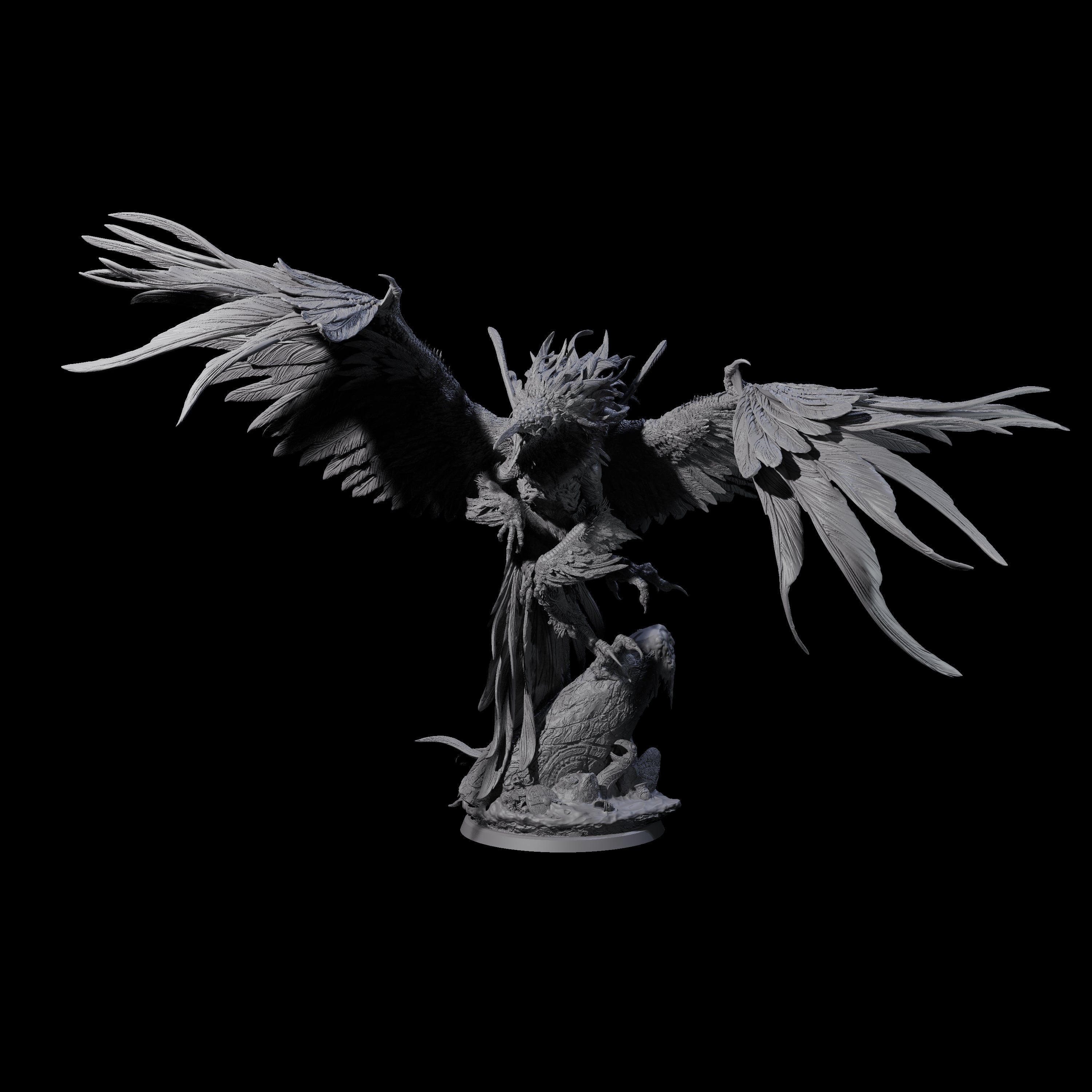 Burning Elder Phoenix Miniature for Dungeons and Dragons, Pathfinder or other TTRPGs