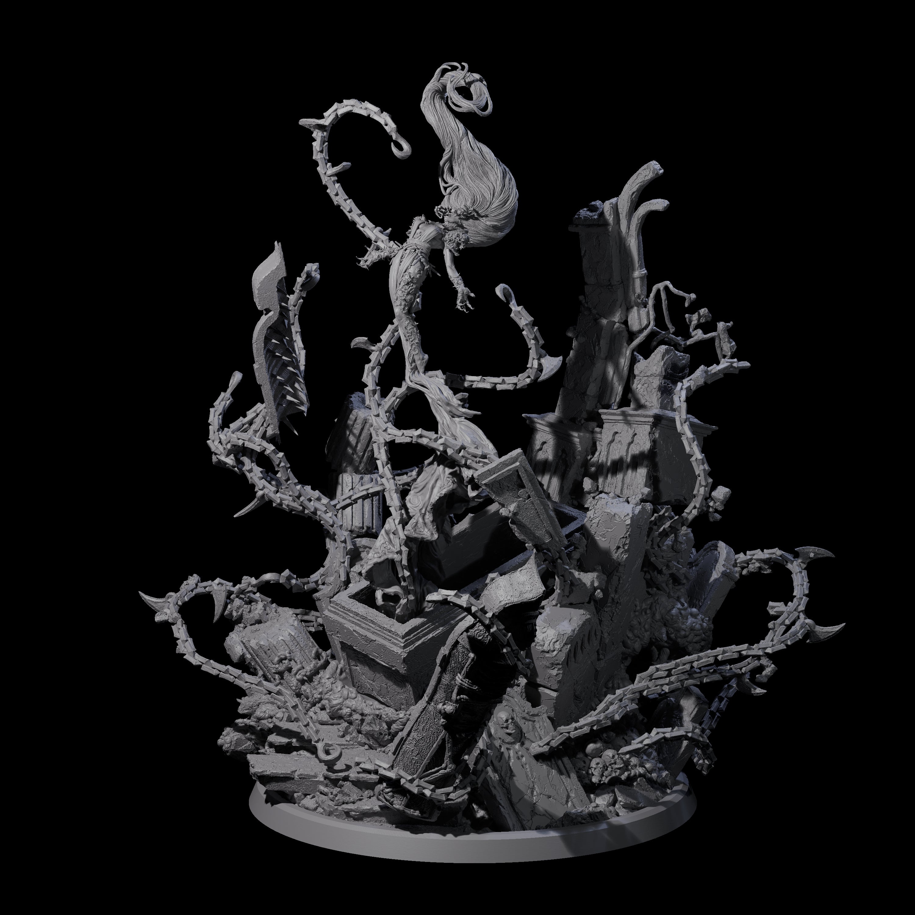 Bursting Forth Wrathful Spirit Miniature for Dungeons and Dragons, Pathfinder or other TTRPGs