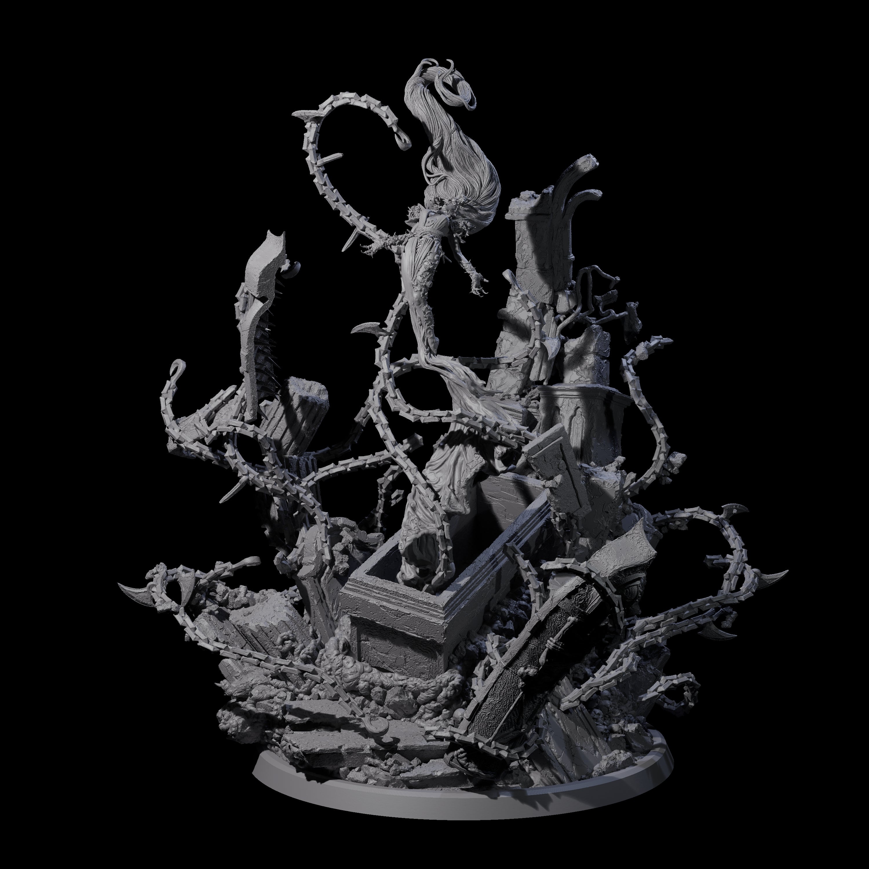 Bursting Forth Wrathful Spirit Miniature for Dungeons and Dragons, Pathfinder or other TTRPGs