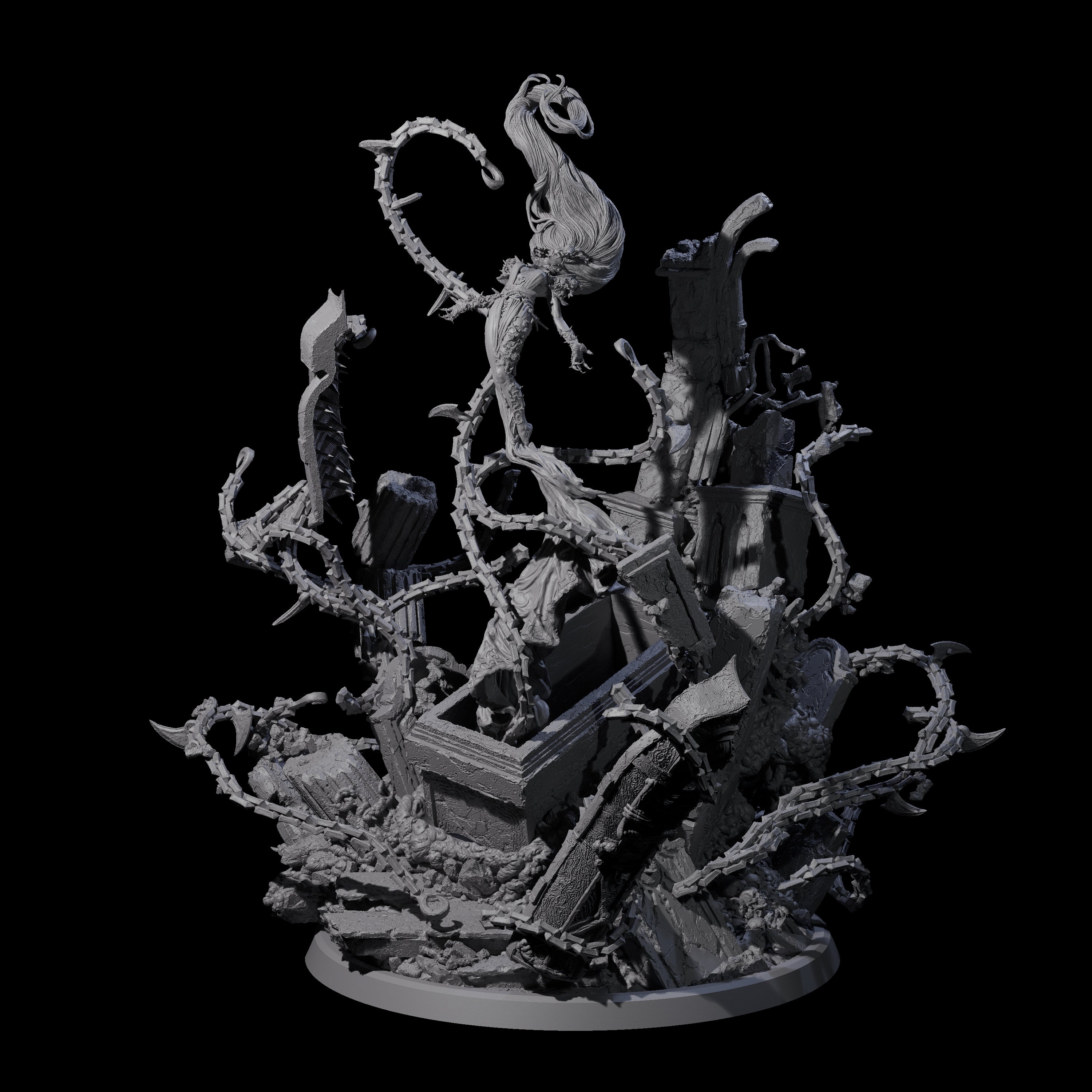 Bursting Forth Wrathful Spirit Miniature for Dungeons and Dragons, Pathfinder or other TTRPGs