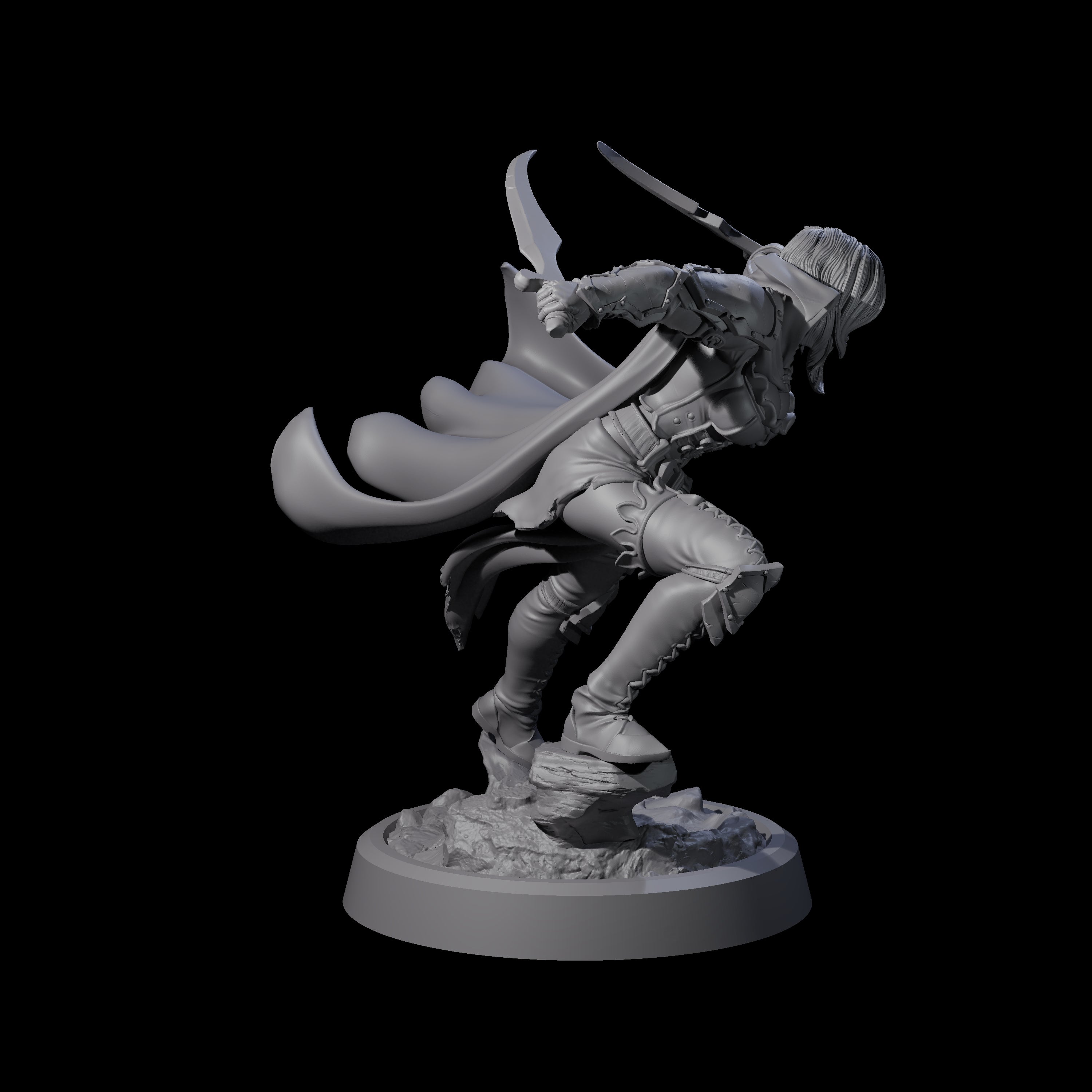 Busty Bladewhirler Miniature for Dungeons and Dragons, Pathfinder or other TTRPGs