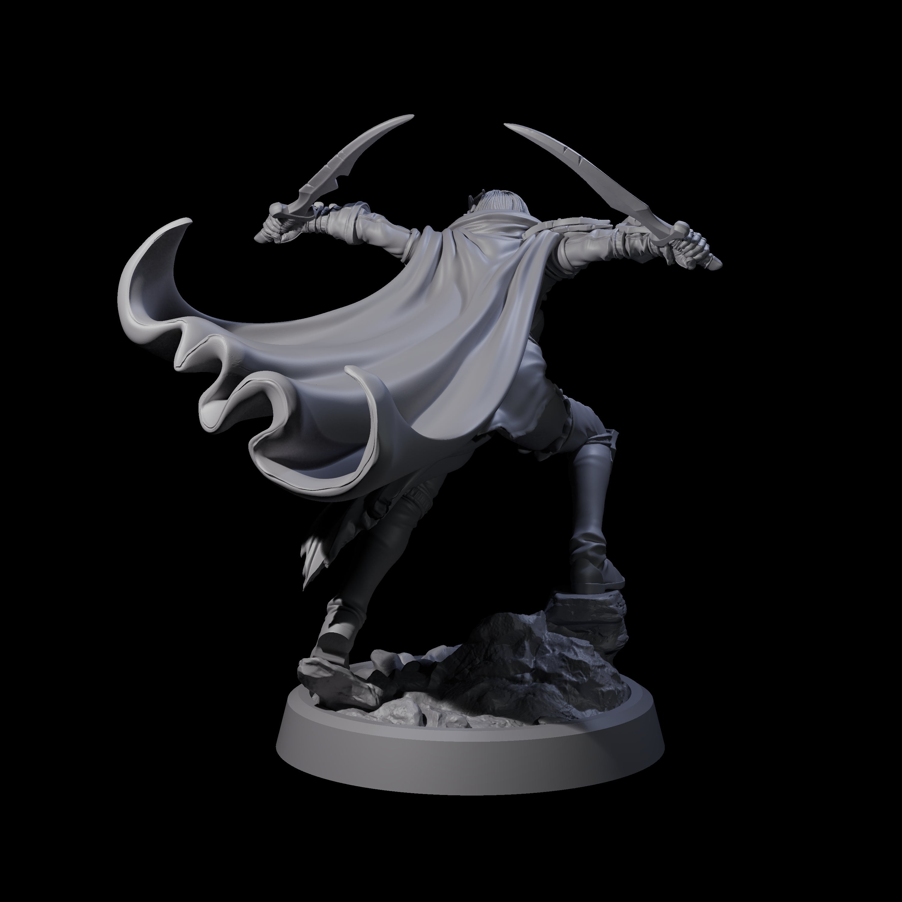 Busty Bladewhirler Miniature for Dungeons and Dragons, Pathfinder or other TTRPGs