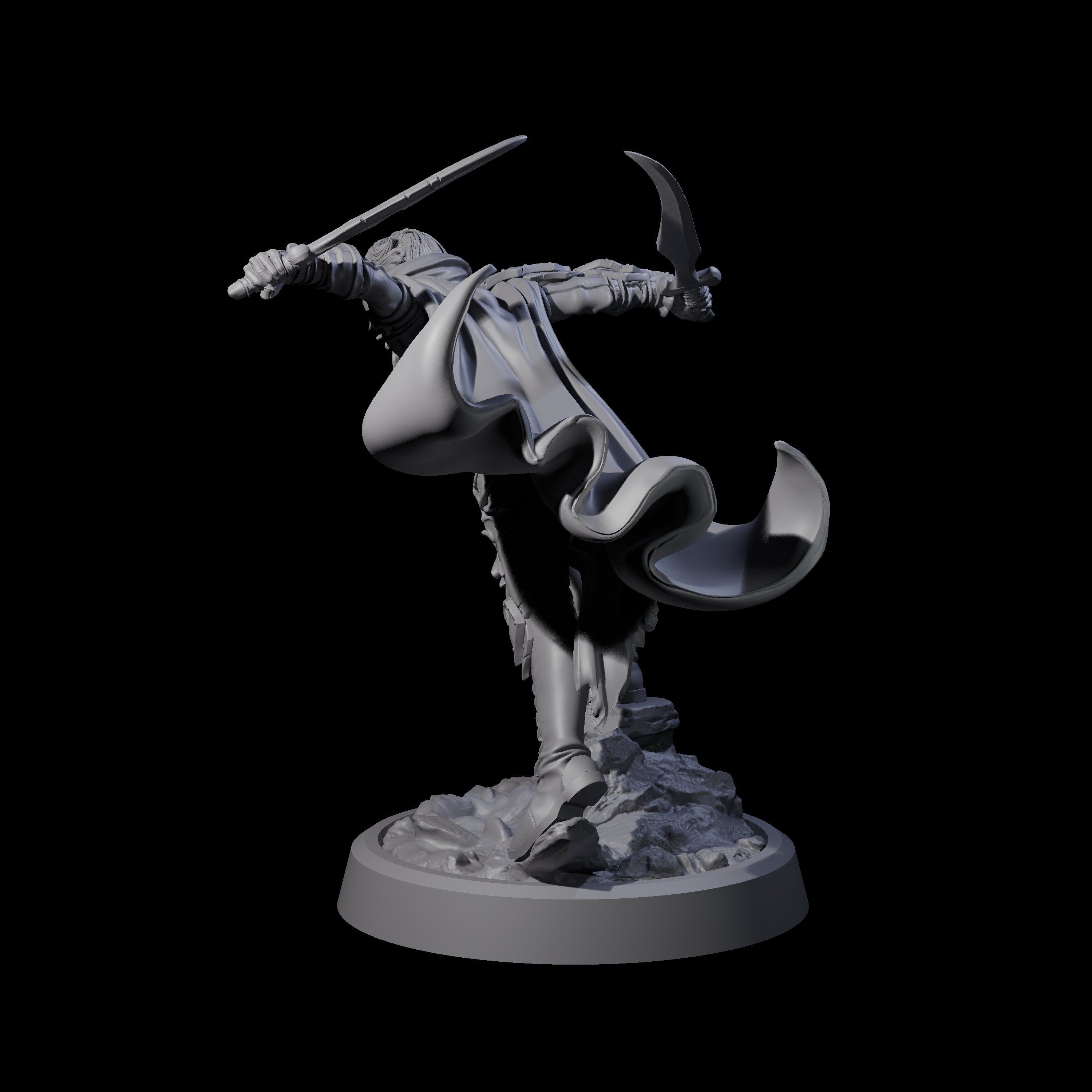 Busty Bladewhirler Miniature for Dungeons and Dragons, Pathfinder or other TTRPGs