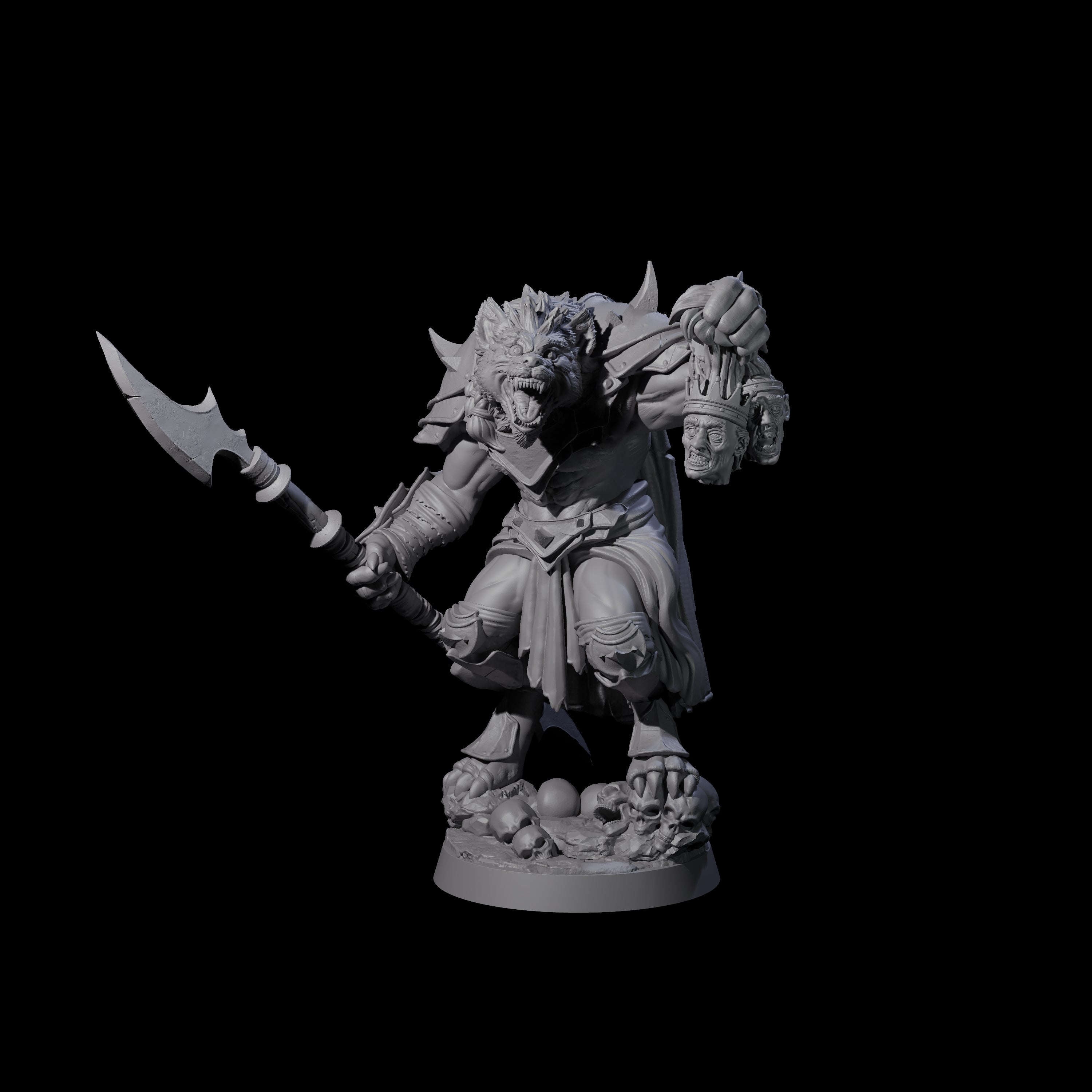 Cackling Gnoll Commander Miniature for Dungeons and Dragons, Pathfinder or other TTRPGs