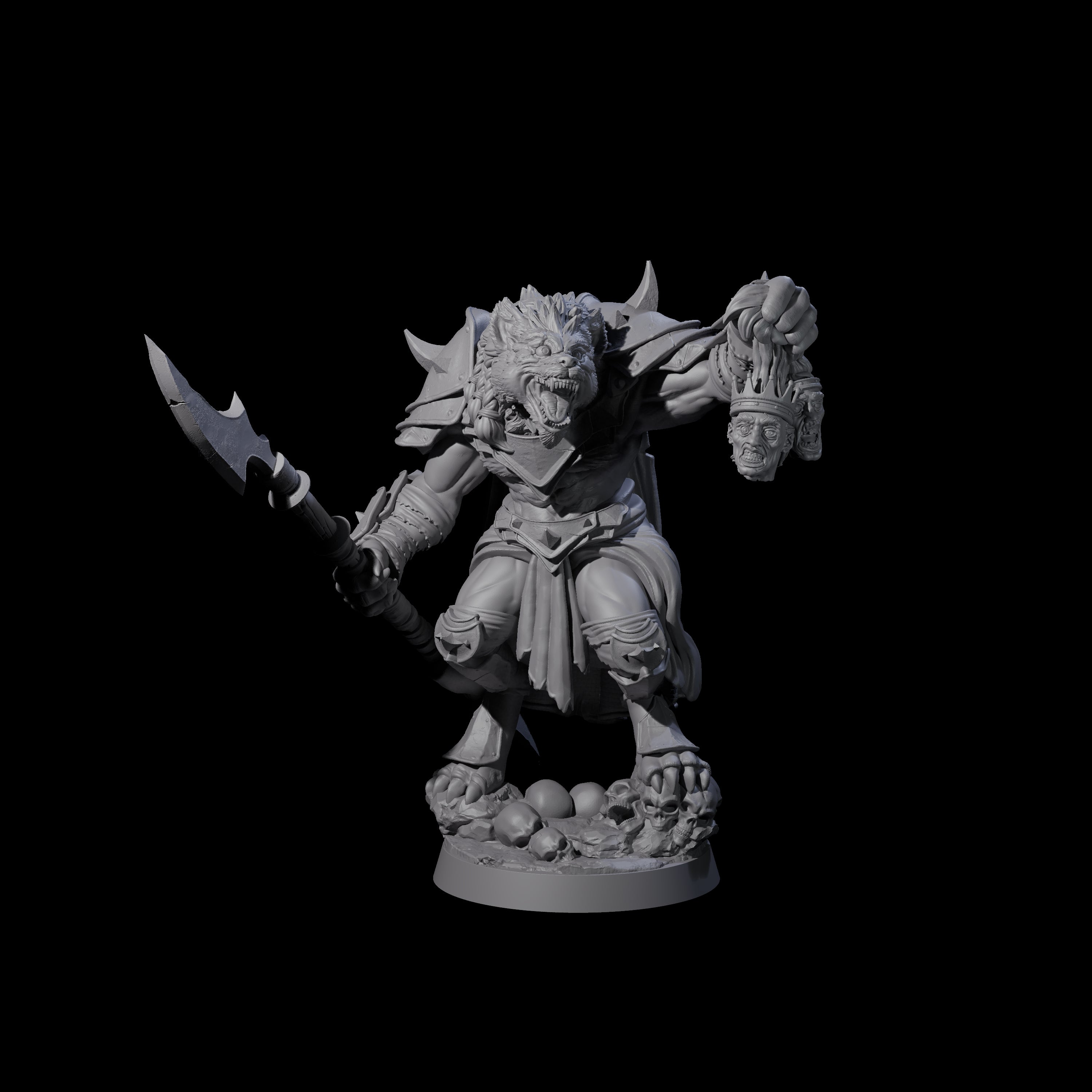 Cackling Gnoll Commander Miniature for Dungeons and Dragons, Pathfinder or other TTRPGs