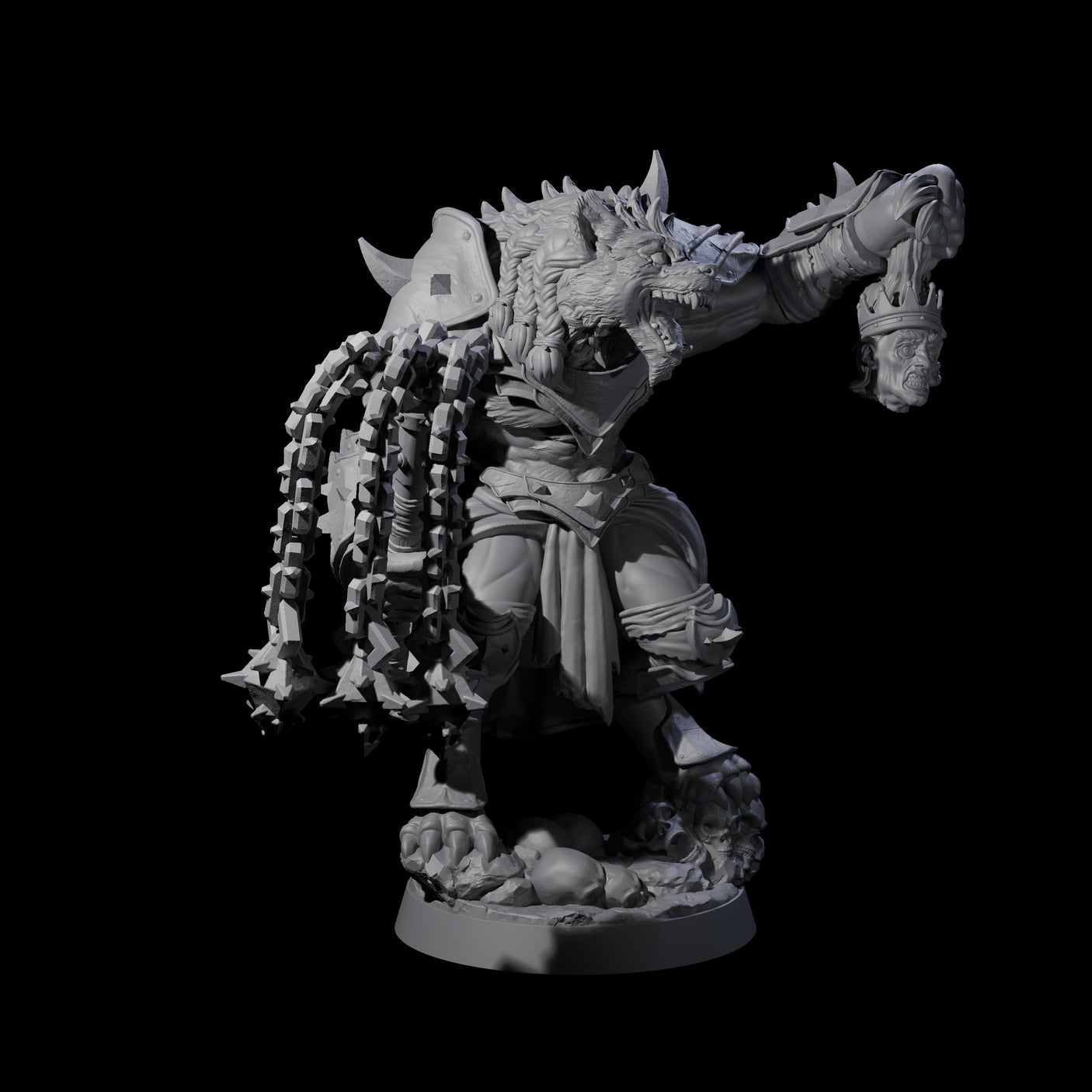 Cackling Gnoll Commander Miniature for Dungeons and Dragons, Pathfinder or other TTRPGs
