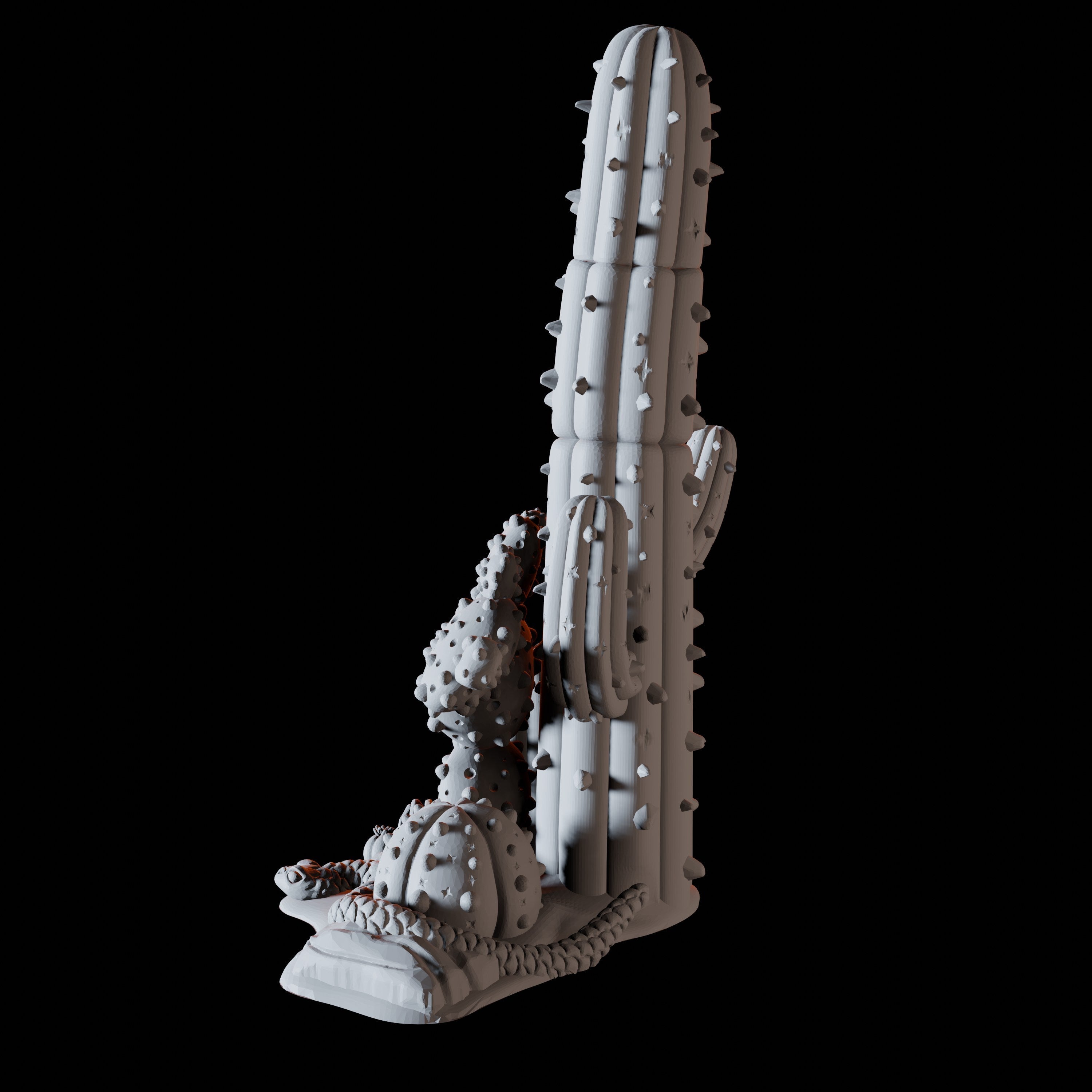 Cactus and Snake Miniature for Dungeons and Dragons, Pathfinder or other TTRPGs