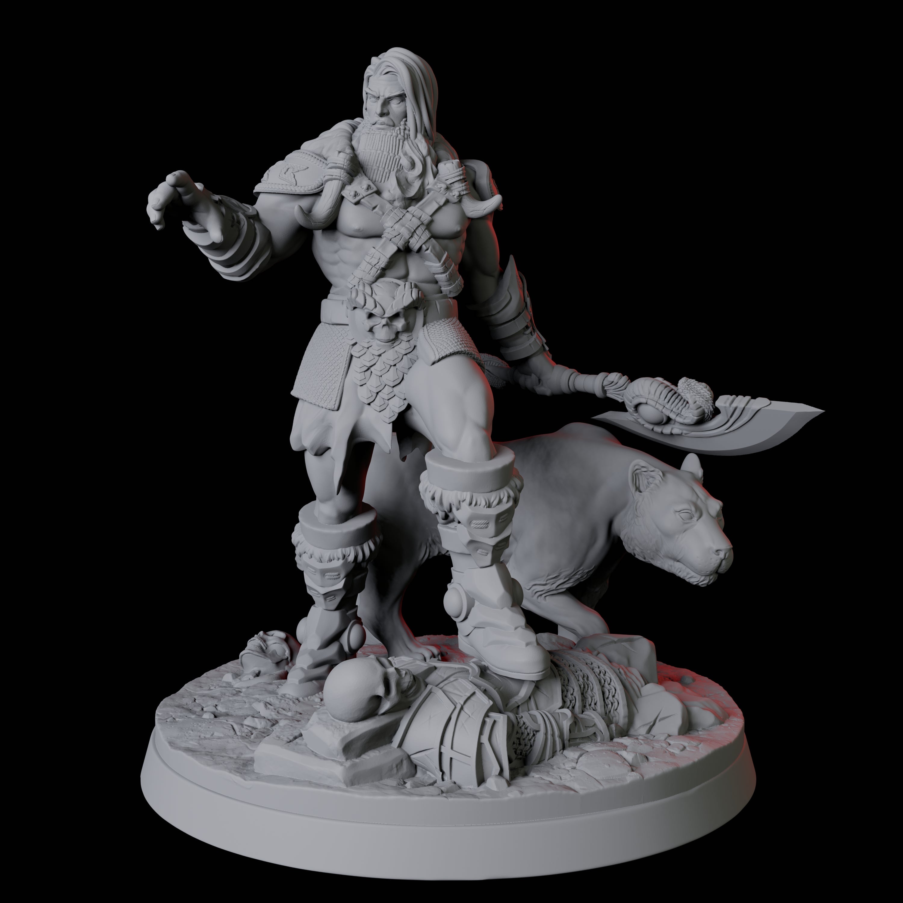 Calm Ranger with Companion Miniature for Dungeons and Dragons, Pathfinder or other TTRPGs