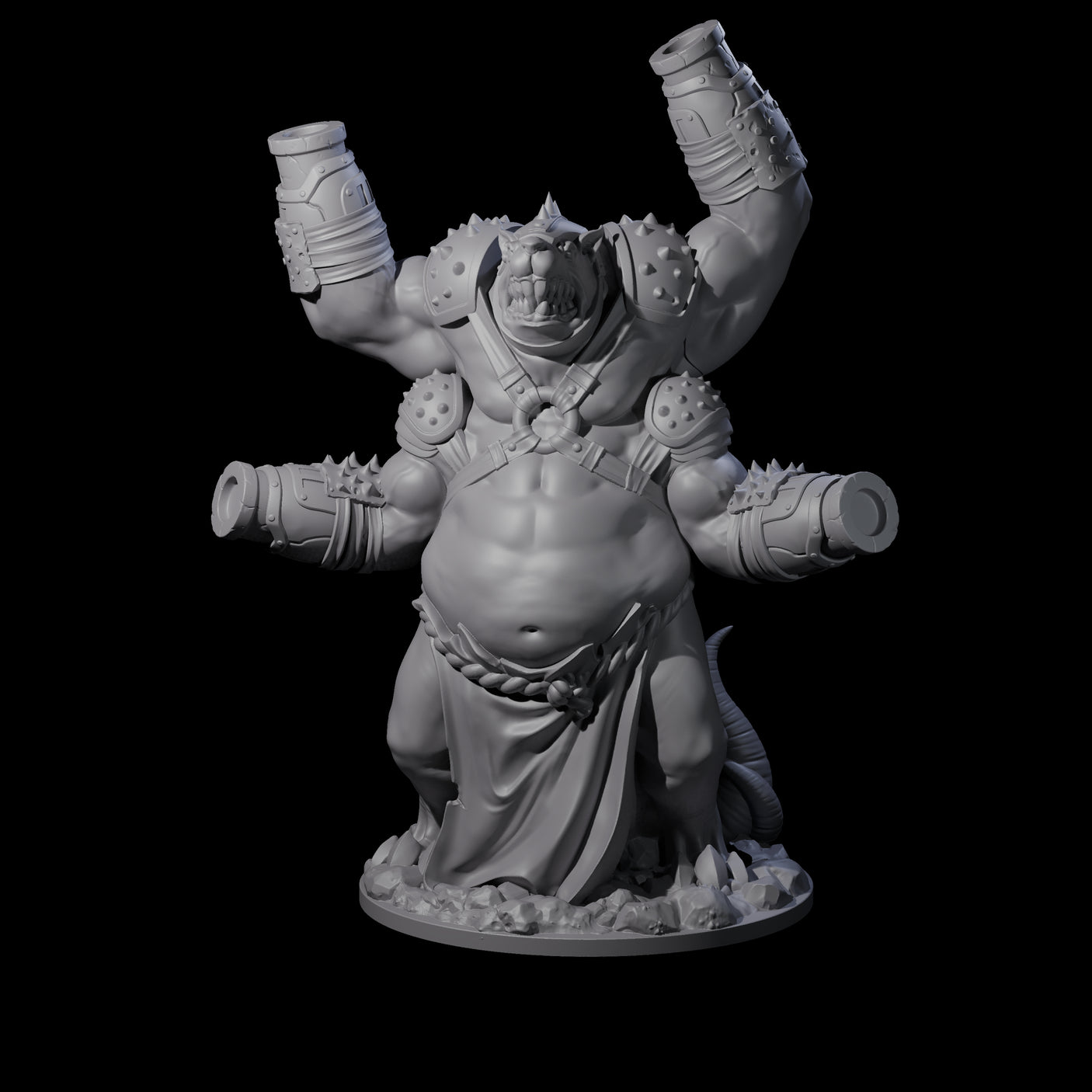 Canon Filled Ratfolk Cannoneer Miniature for Dungeons and Dragons, Pathfinder or other TTRPGs