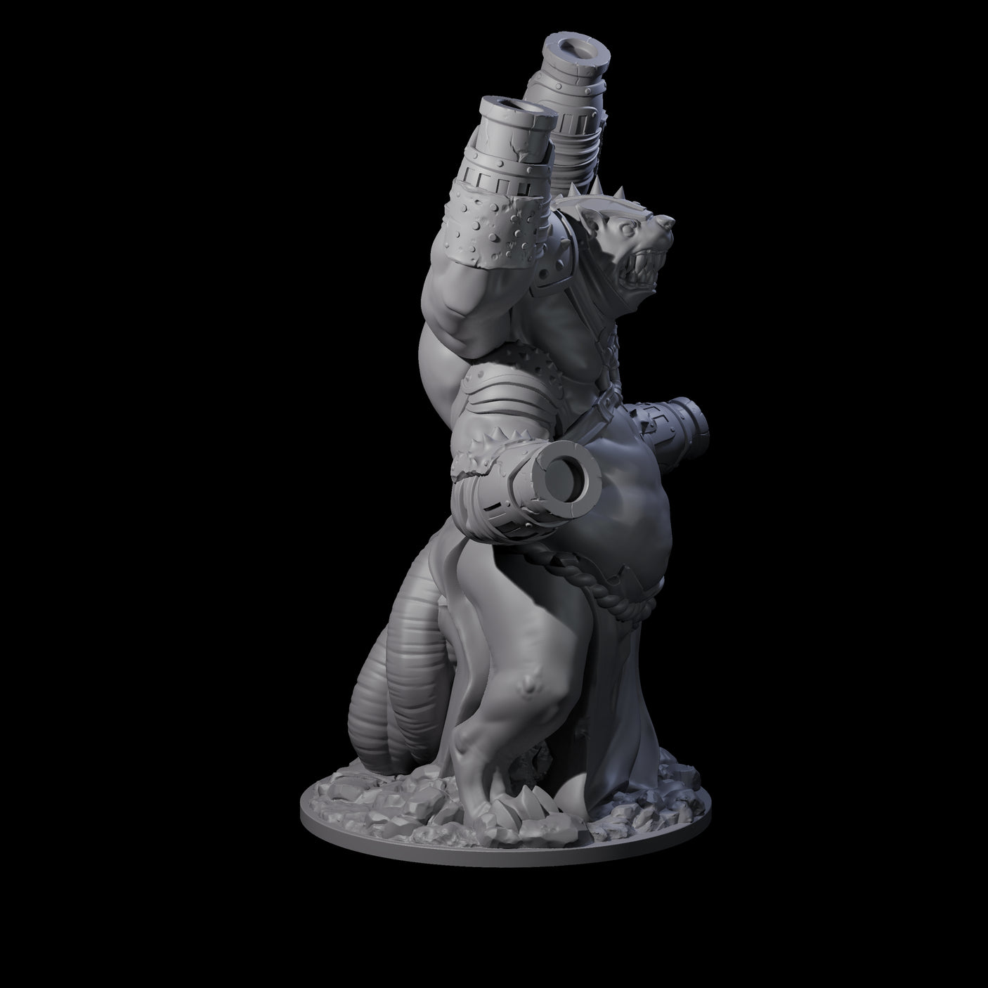 Canon Filled Ratfolk Cannoneer Miniature for Dungeons and Dragons, Pathfinder or other TTRPGs