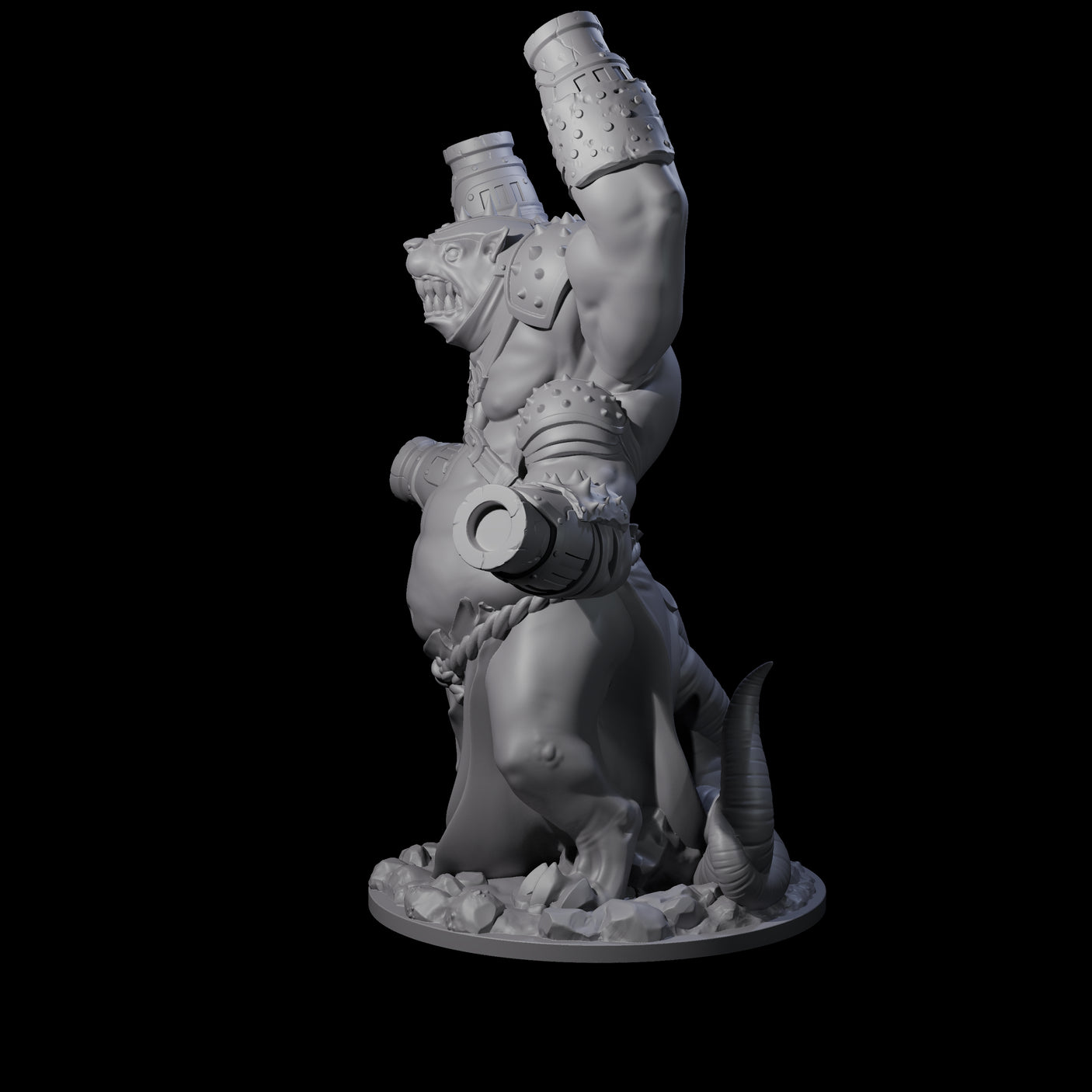 Canon Filled Ratfolk Cannoneer Miniature for Dungeons and Dragons, Pathfinder or other TTRPGs