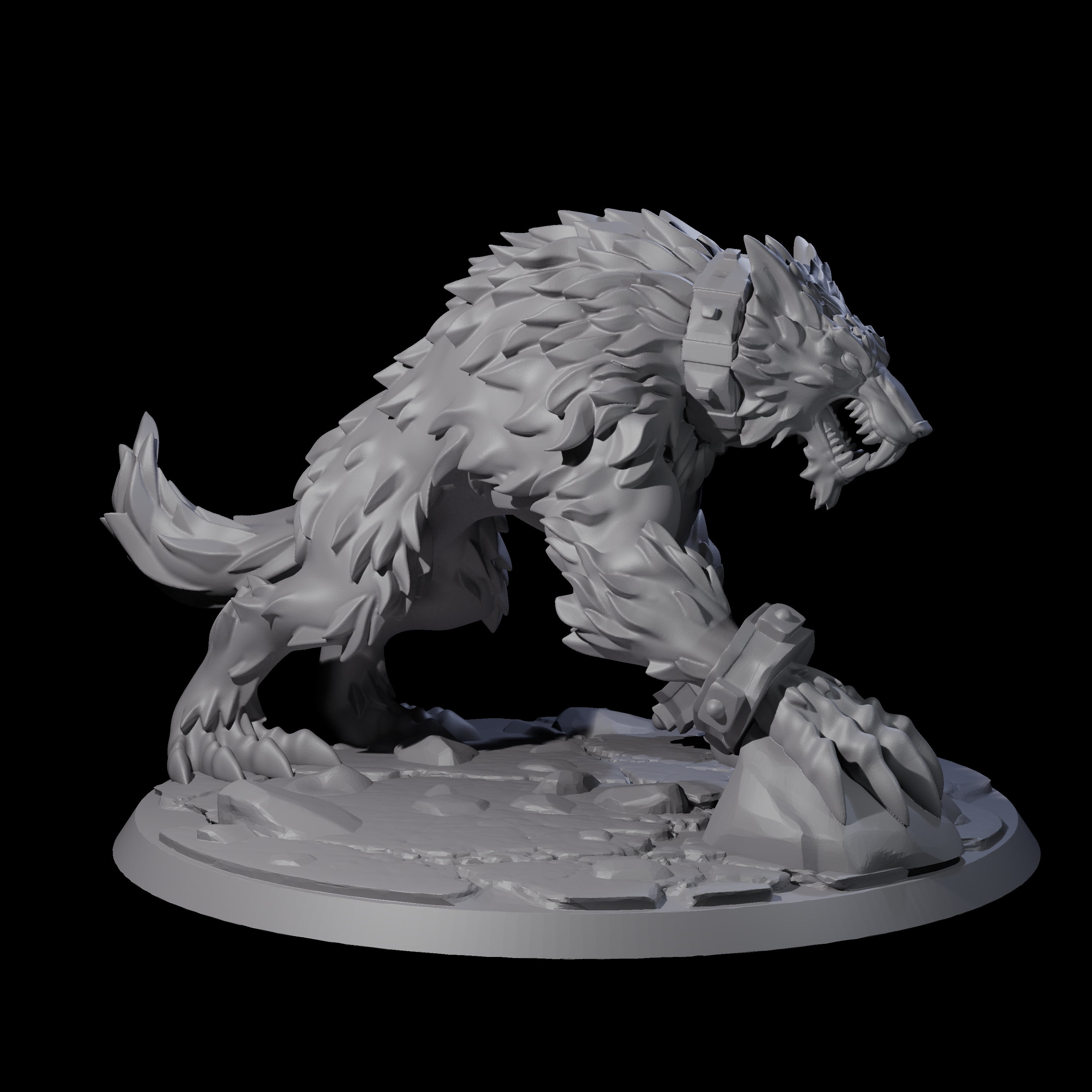 Captured Worg Miniature for Dungeons and Dragons, Pathfinder or other TTRPGs