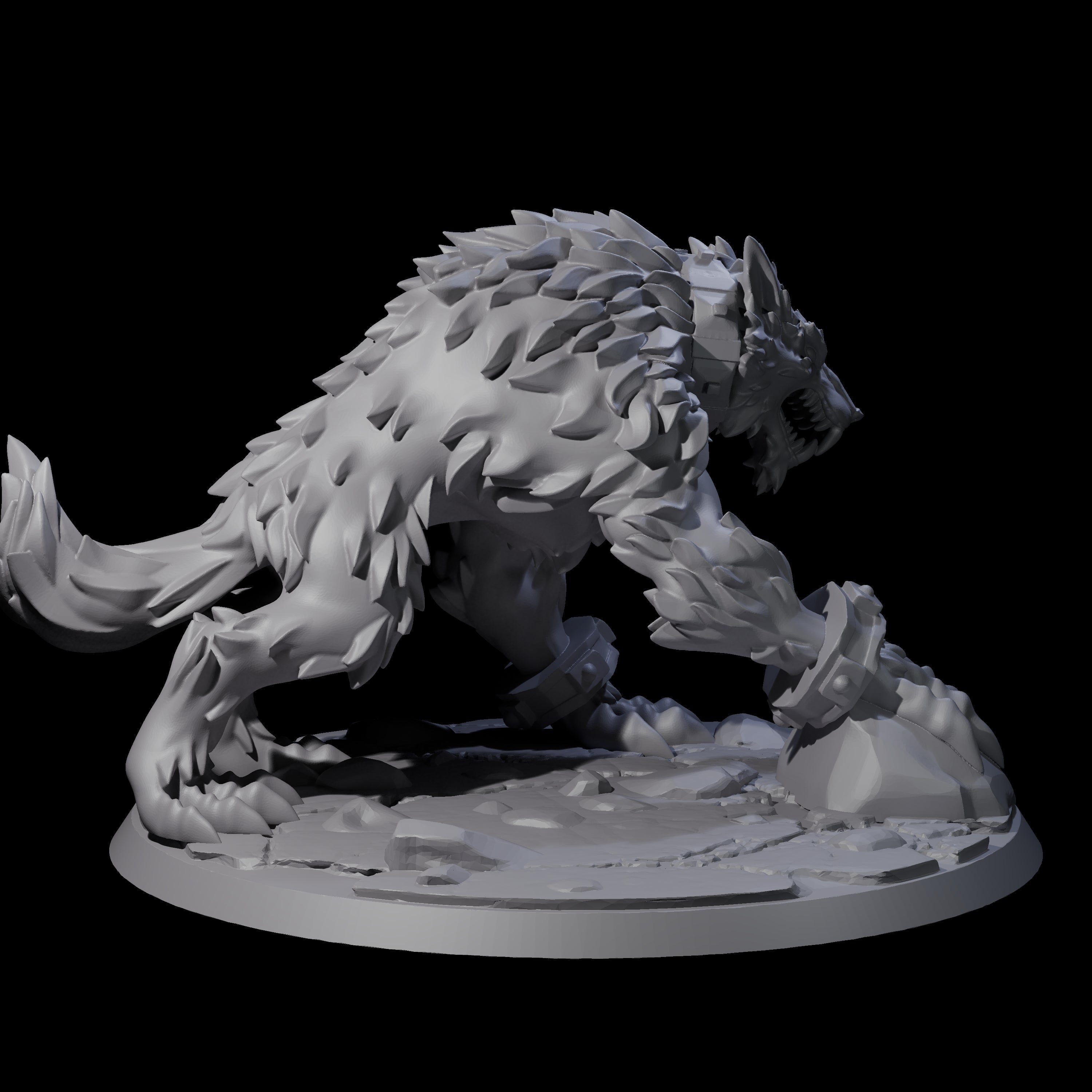 Captured Worg Miniature for Dungeons and Dragons, Pathfinder or other TTRPGs