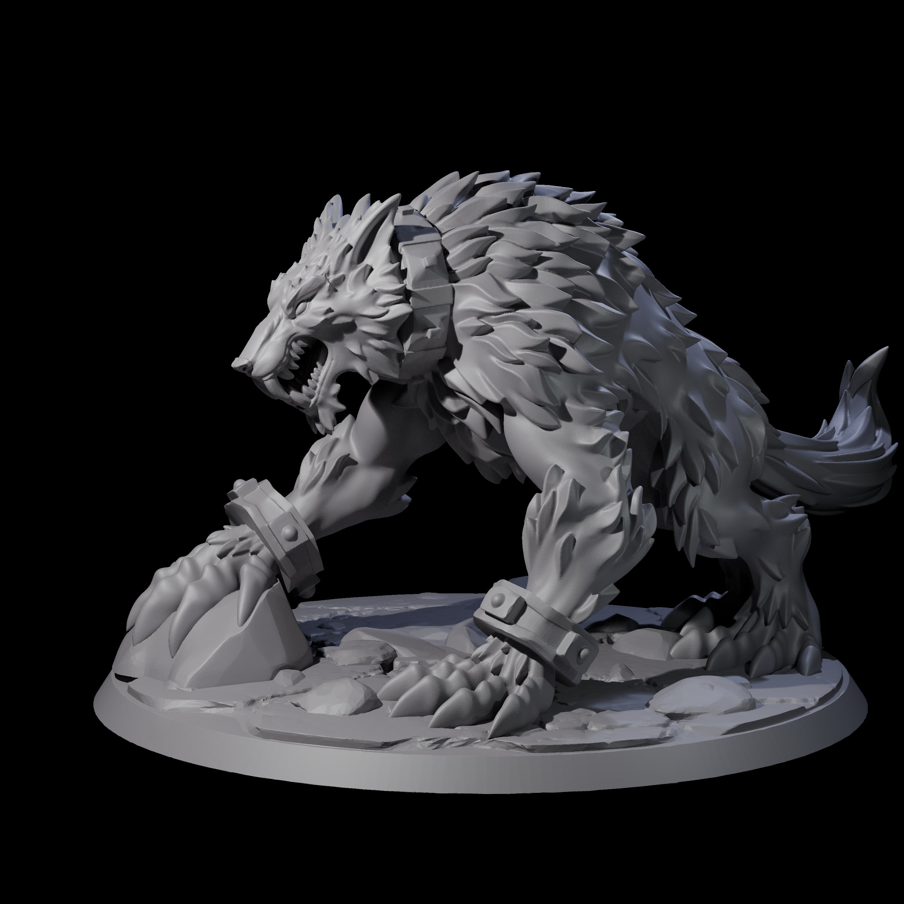 Captured Worg Miniature for Dungeons and Dragons, Pathfinder or other TTRPGs