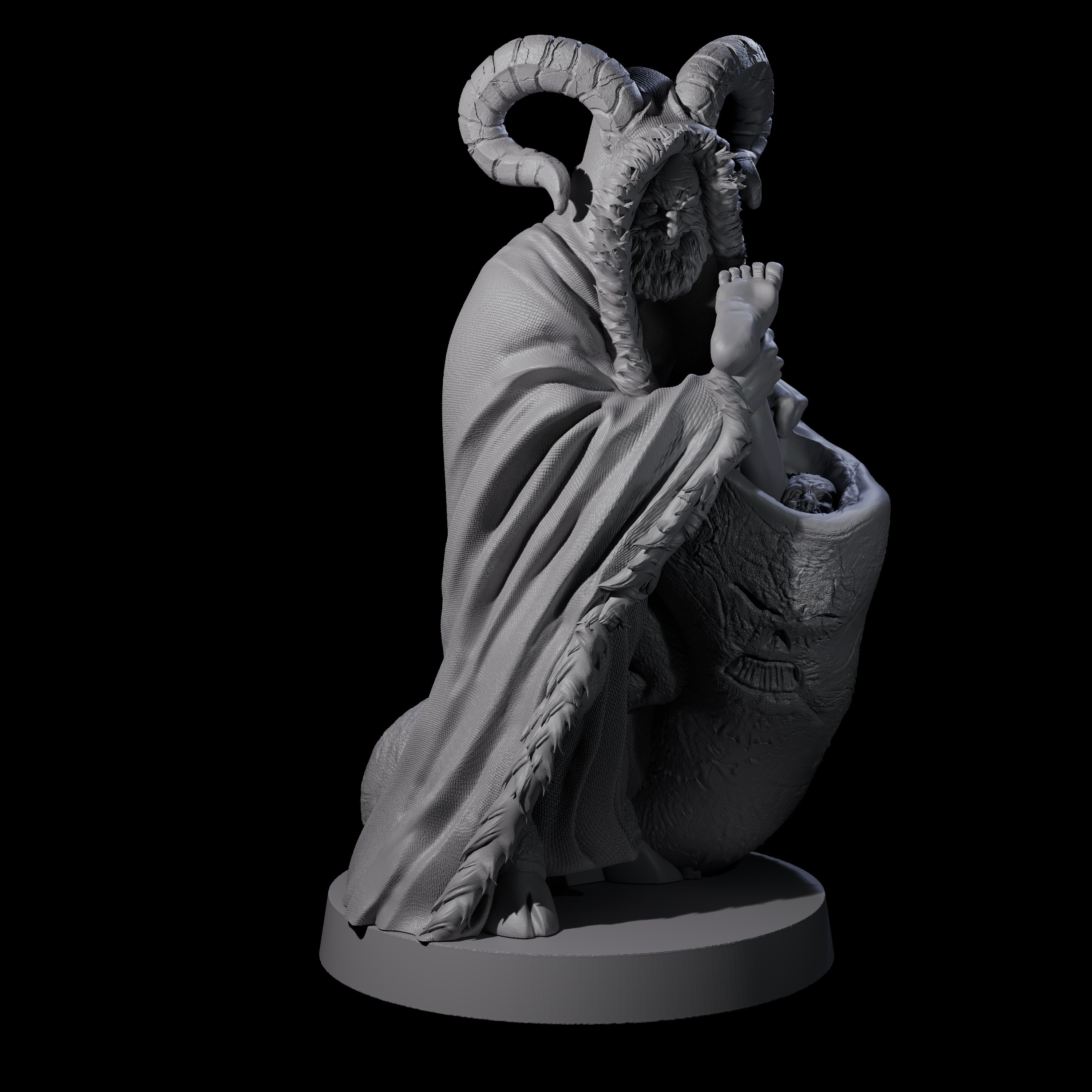 Capturing Krampus Miniature for Dungeons and Dragons, Pathfinder or other TTRPGs