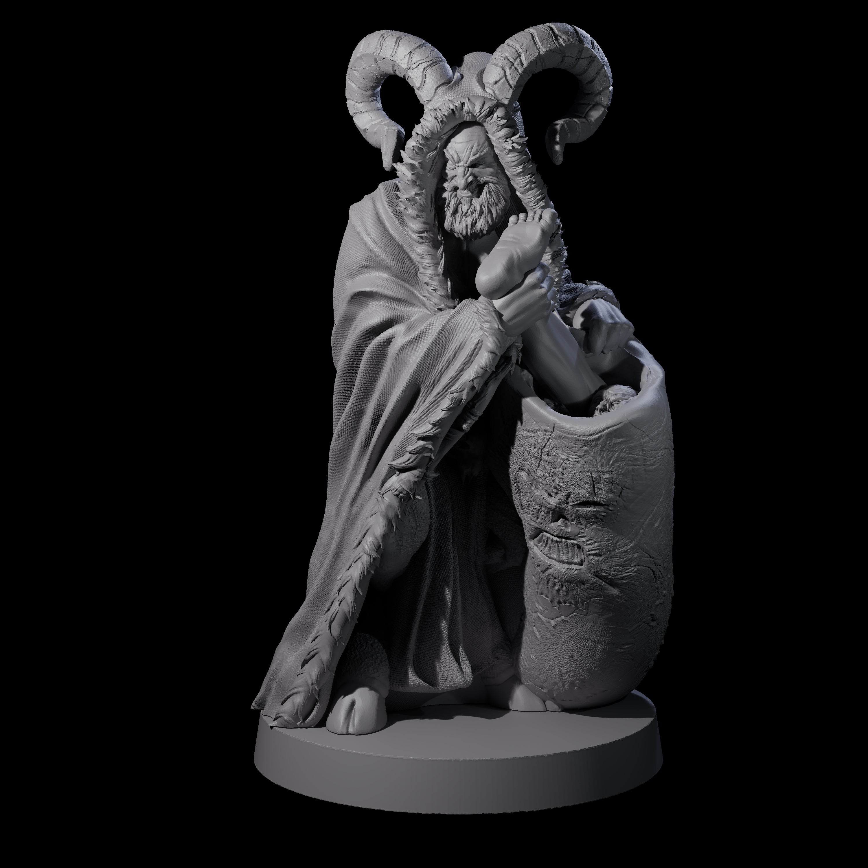 Capturing Krampus Miniature for Dungeons and Dragons, Pathfinder or other TTRPGs