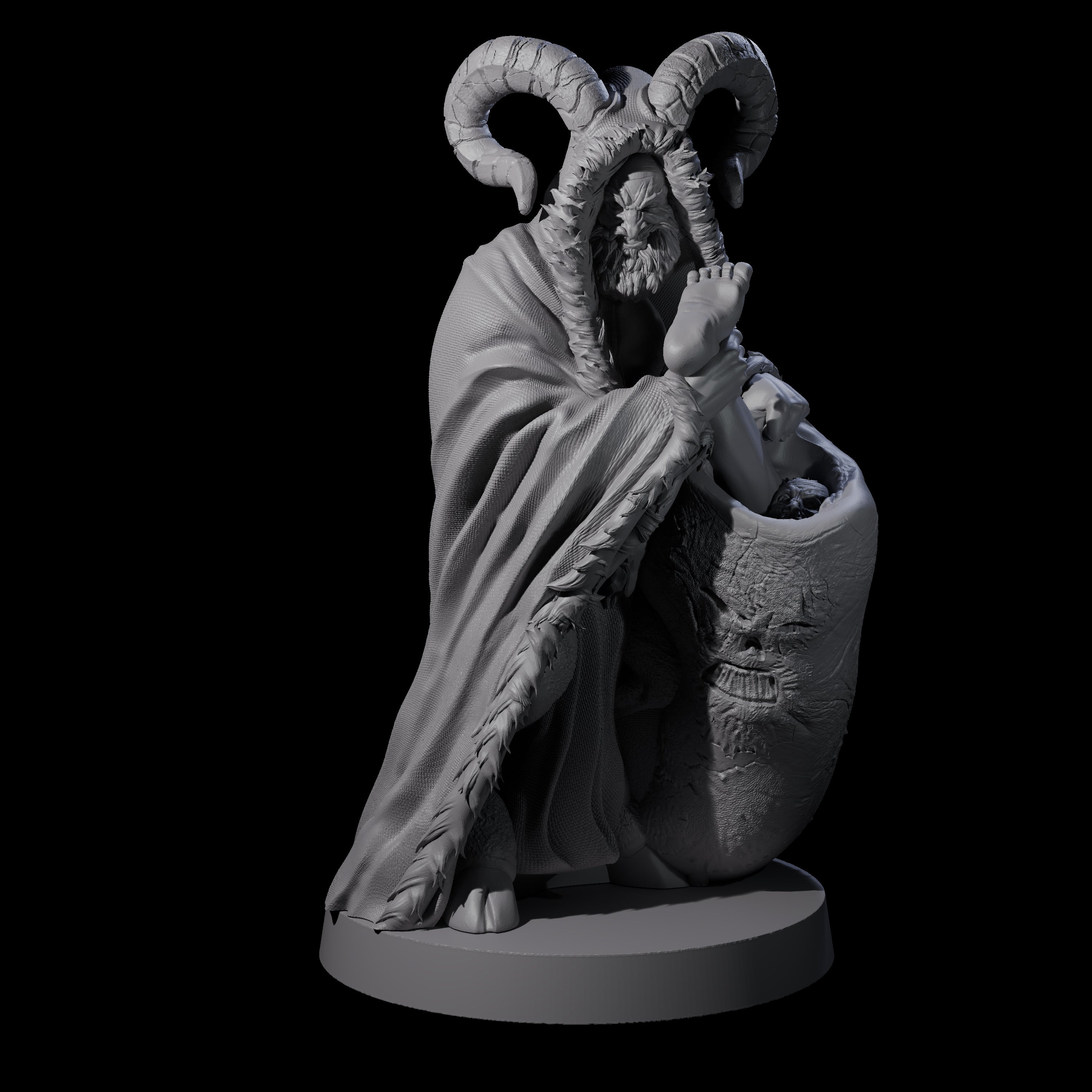 Capturing Krampus Miniature for Dungeons and Dragons, Pathfinder or other TTRPGs