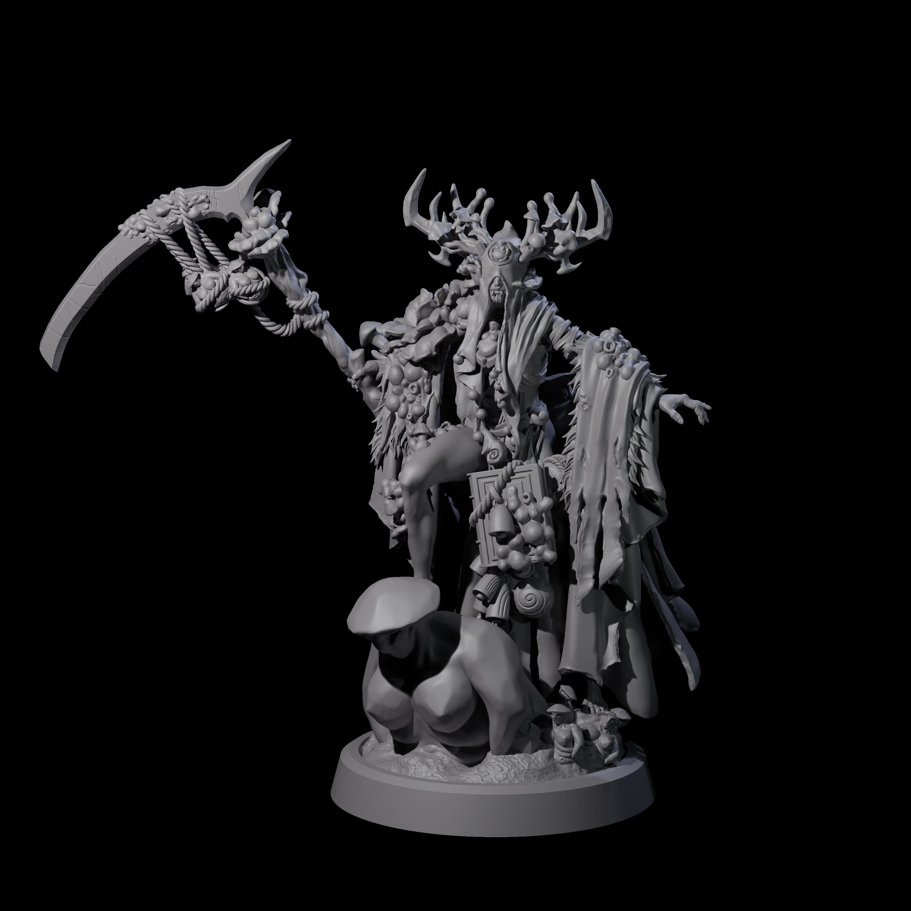 Casting Spore Priest B Miniature for Dungeons and Dragons, Pathfinder or other TTRPGs