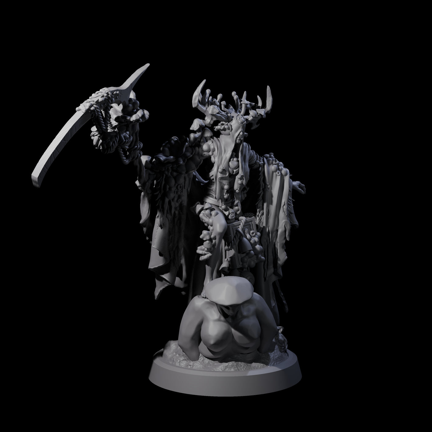 Casting Spore Priest B Miniature for Dungeons and Dragons, Pathfinder or other TTRPGs