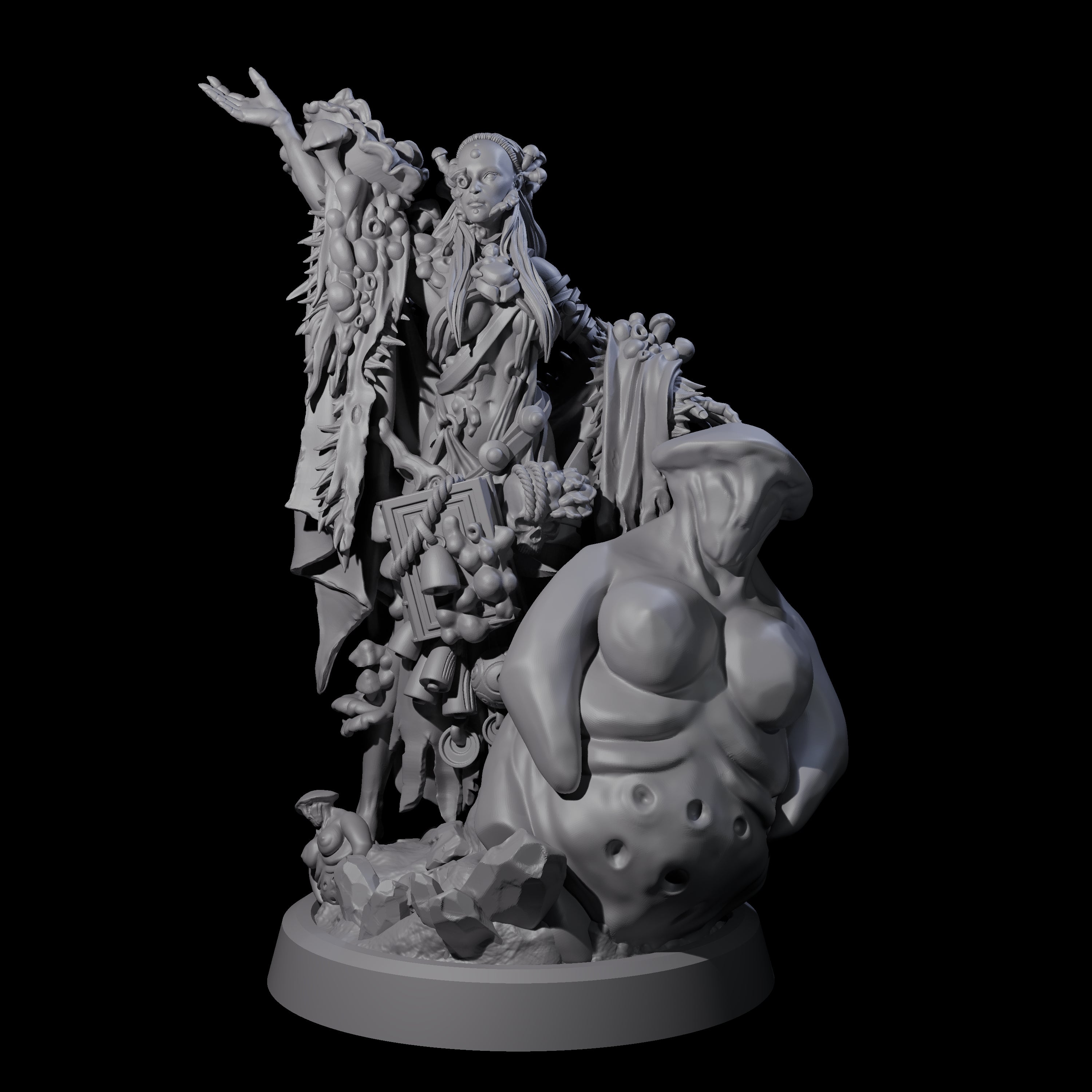 Casting Spore Priest C Miniature for Dungeons and Dragons, Pathfinder or other TTRPGs