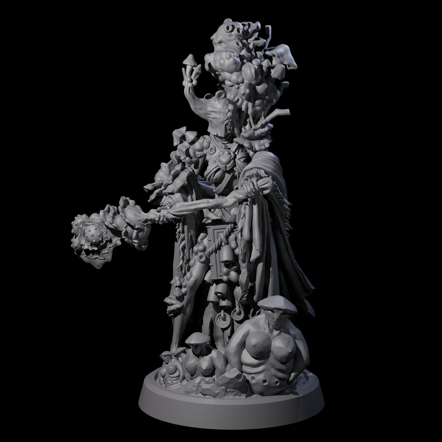 Casting Spore Priest D Miniature for Dungeons and Dragons, Pathfinder or other TTRPGs