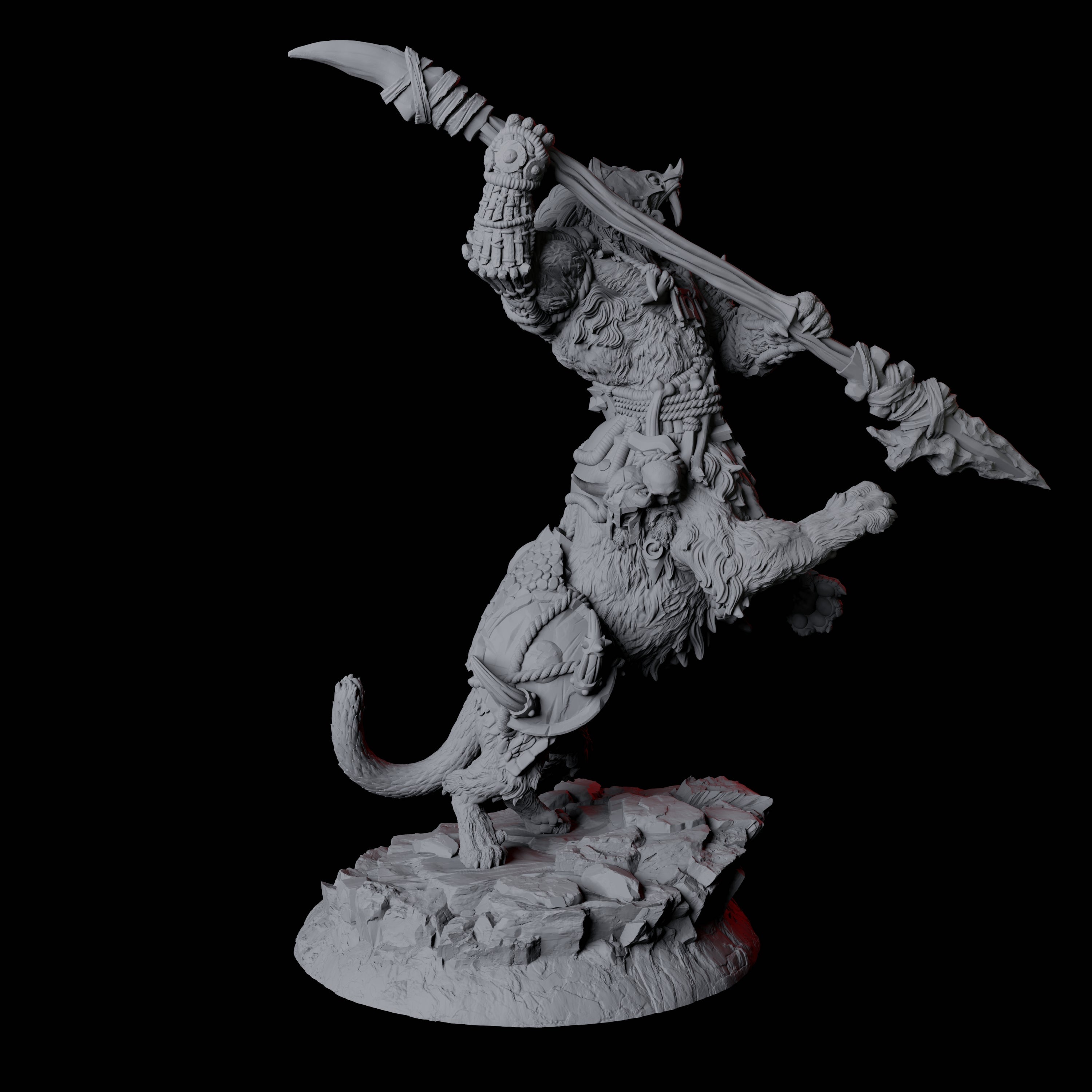 Cat Bear Centaur B Miniature for Dungeons and Dragons, Pathfinder or other TTRPGs