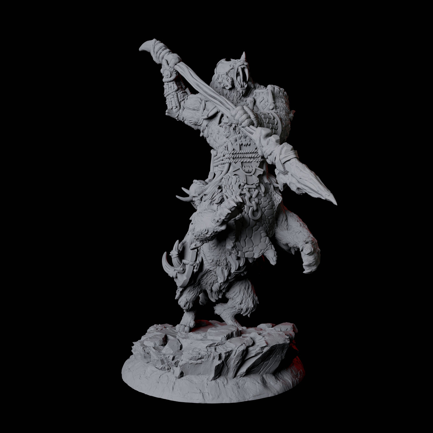 Cat Bear Centaur B Miniature for Dungeons and Dragons, Pathfinder or other TTRPGs