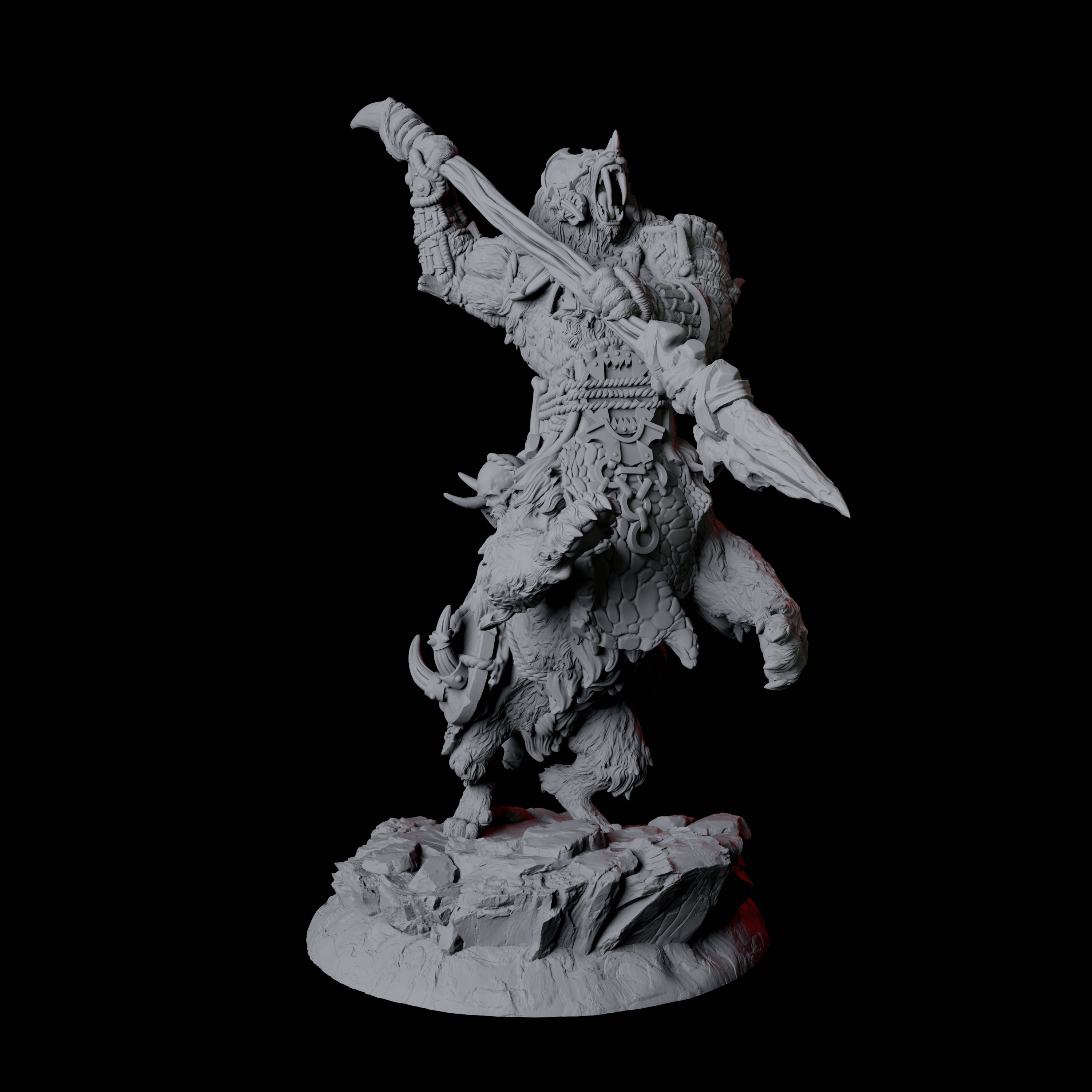 Cat Bear Centaur B Miniature for Dungeons and Dragons, Pathfinder or other TTRPGs