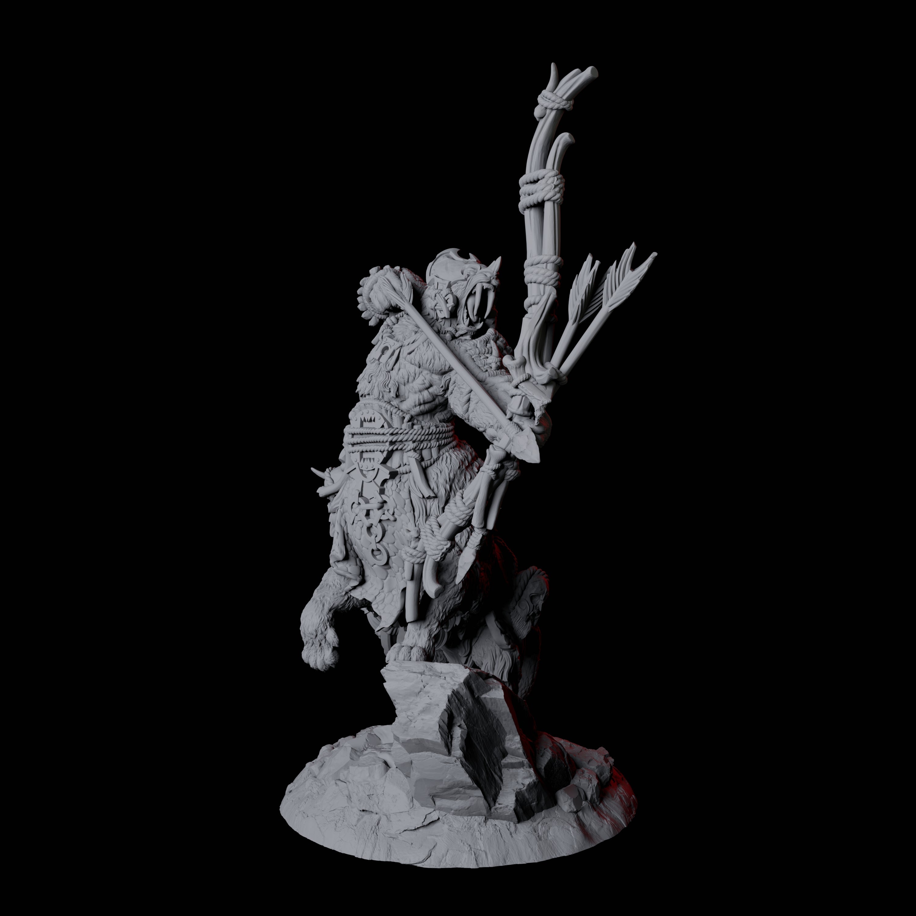 Cat Bear Centaur C Miniature for Dungeons and Dragons, Pathfinder or other TTRPGs