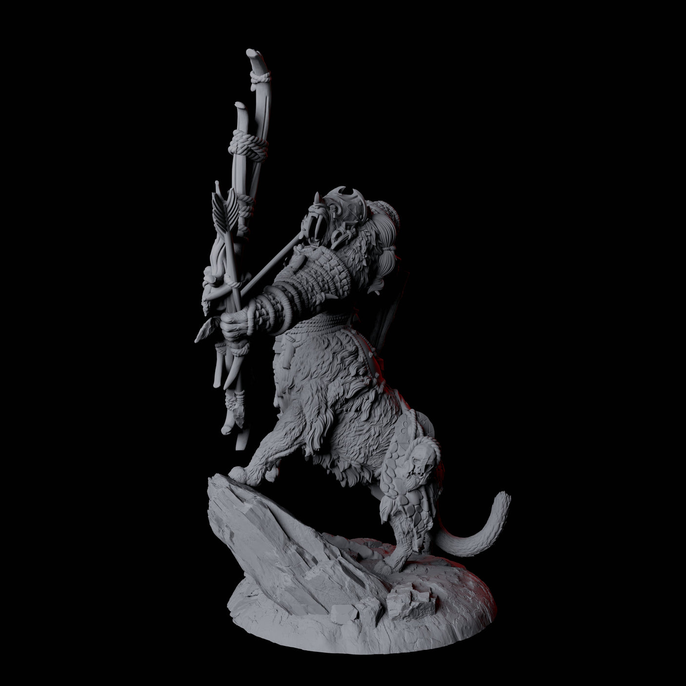 Cat Bear Centaur C Miniature for Dungeons and Dragons, Pathfinder or other TTRPGs