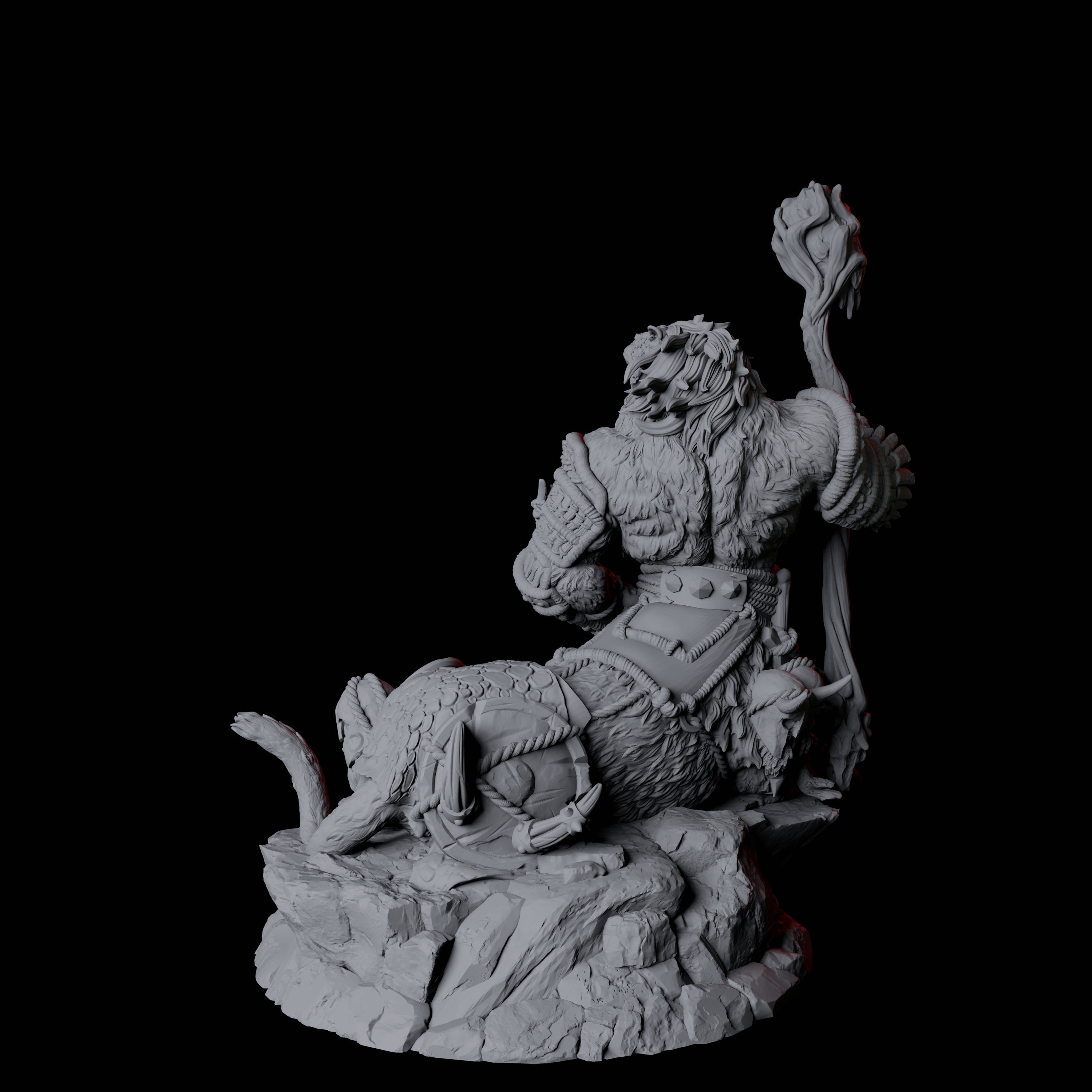 Cat Bear Centaur D Miniature for Dungeons and Dragons, Pathfinder or other TTRPGs