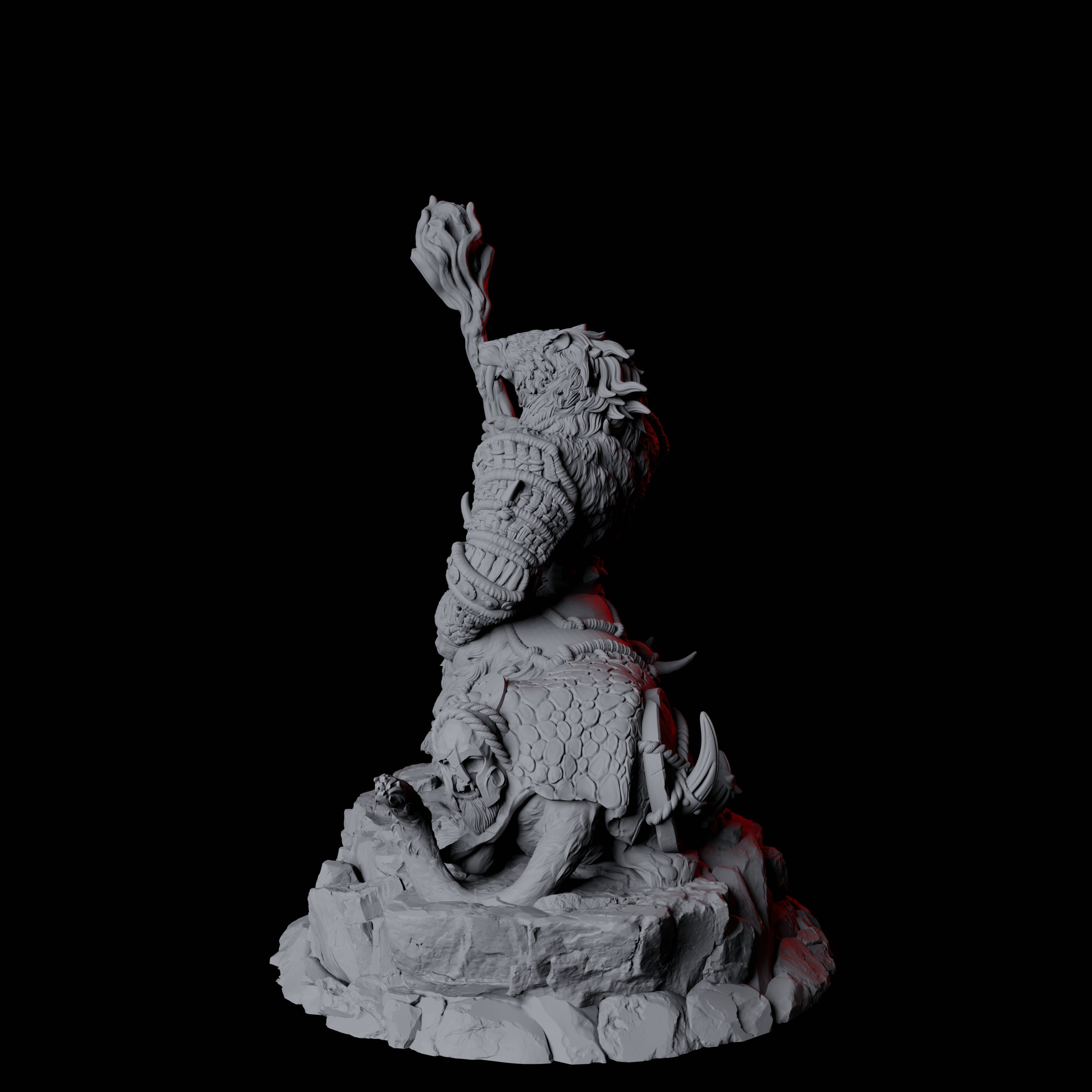 Cat Bear Centaur D Miniature for Dungeons and Dragons, Pathfinder or other TTRPGs