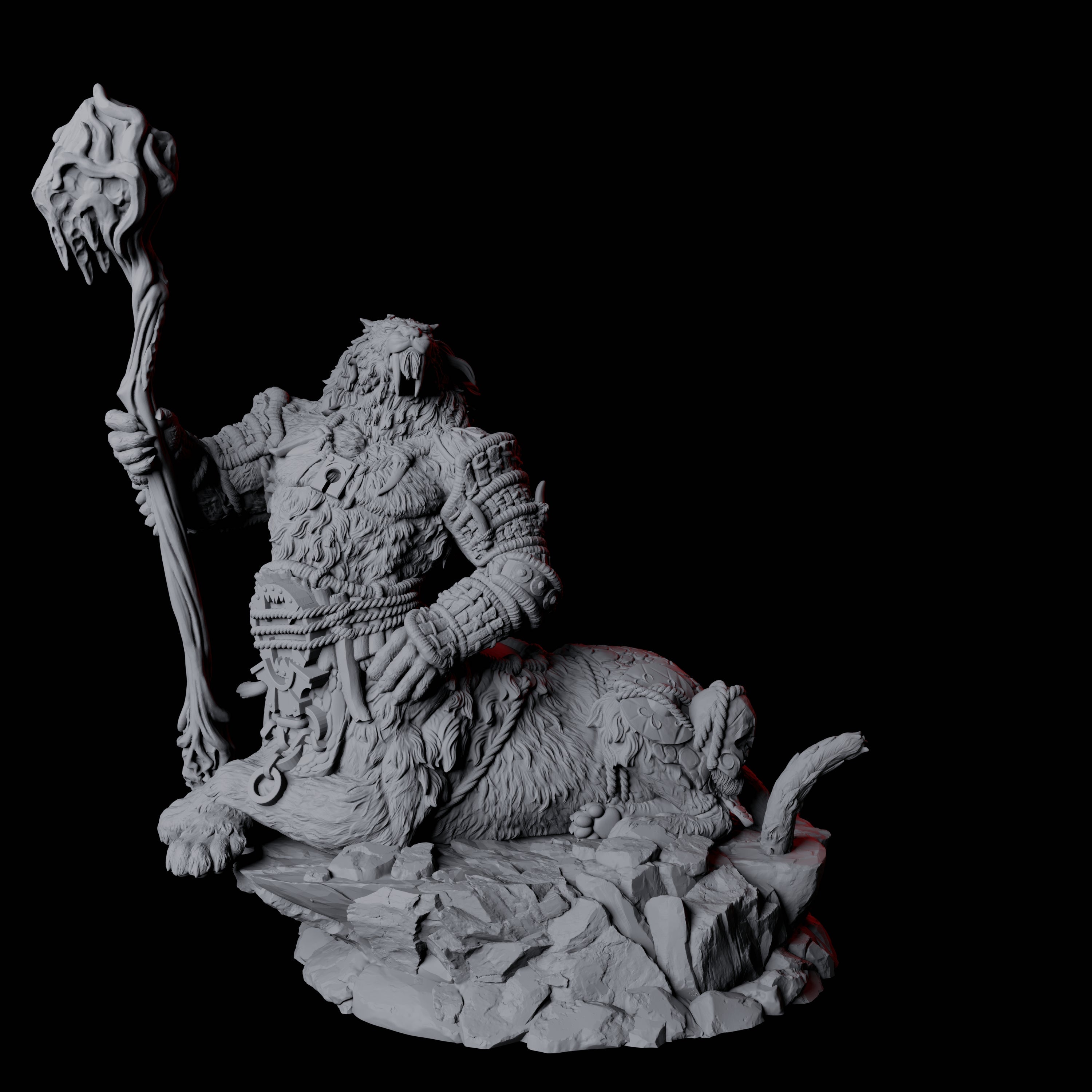 Cat Bear Centaur D Miniature for Dungeons and Dragons, Pathfinder or other TTRPGs