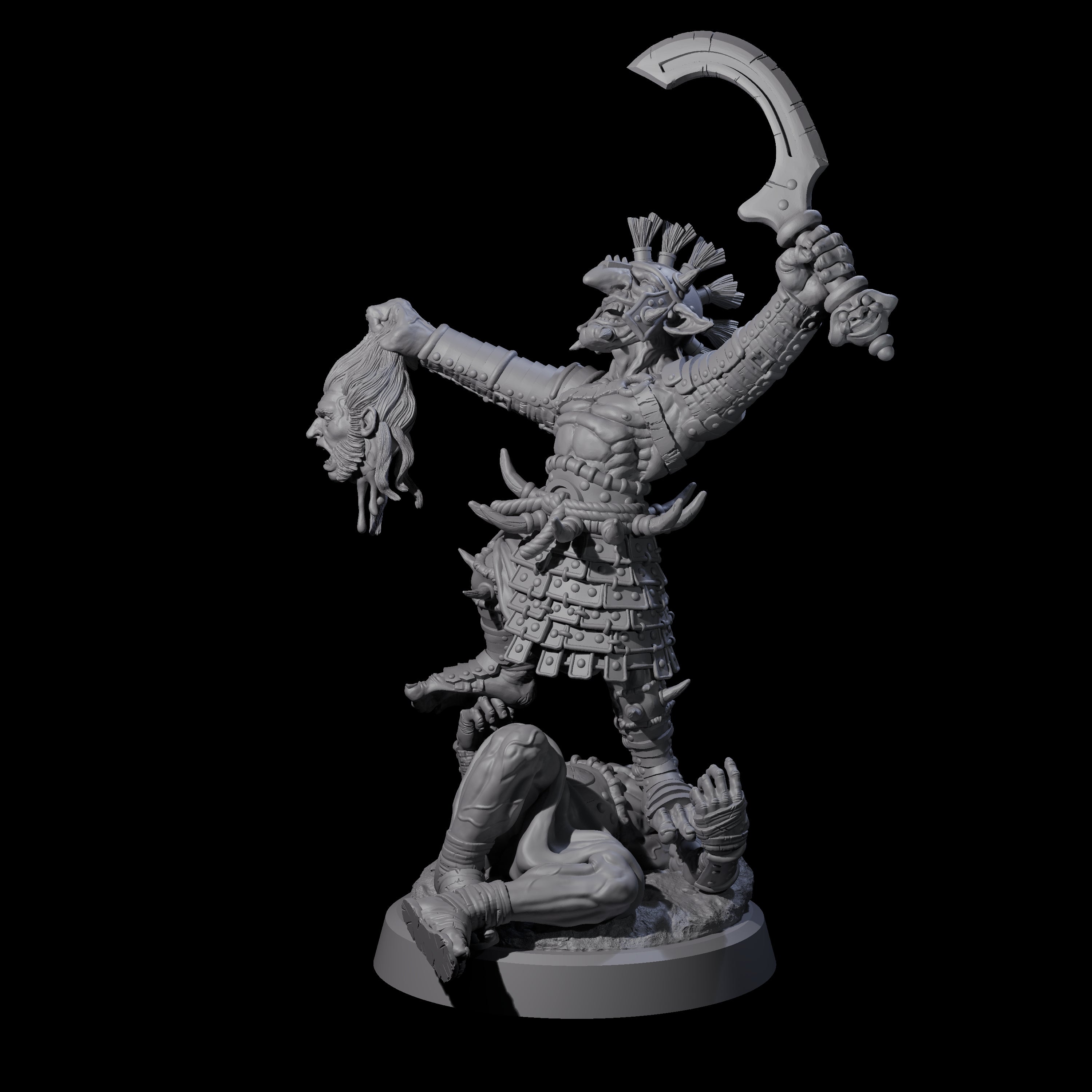 Celebrating Goblin Warlord Miniature for Dungeons and Dragons, Pathfinder or other TTRPGs